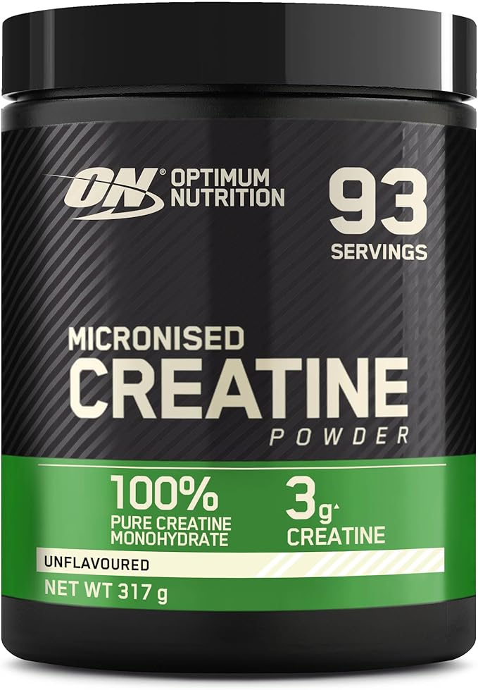 Creatina Micronizada Optimum Nutrition - Creatina micronizada em pó, sem sabor, 317 g, 93 serviços