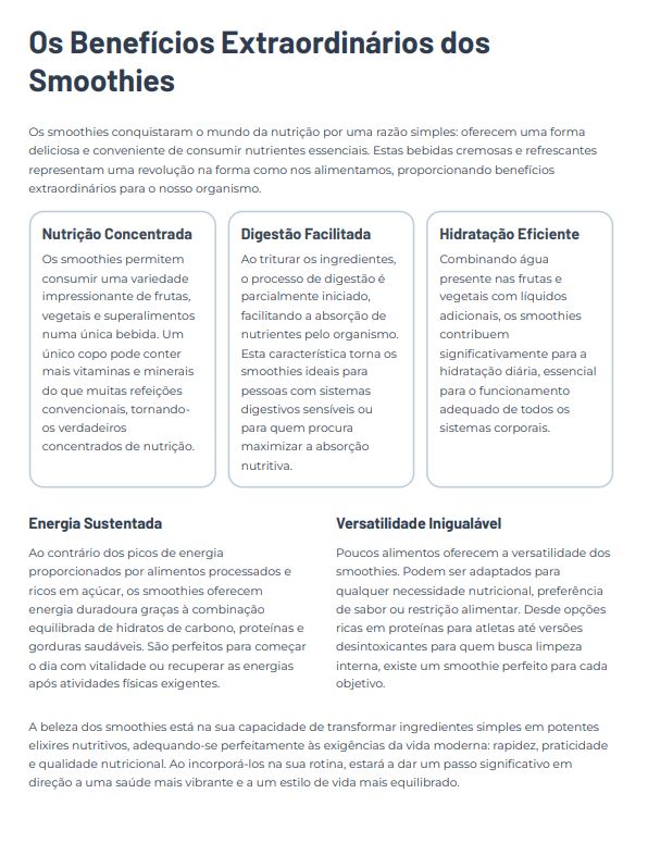 EBOOK: 20 Receitas Saudáveis de Smoothies – Nutrição, Sabor e Energia em Cada Gole!