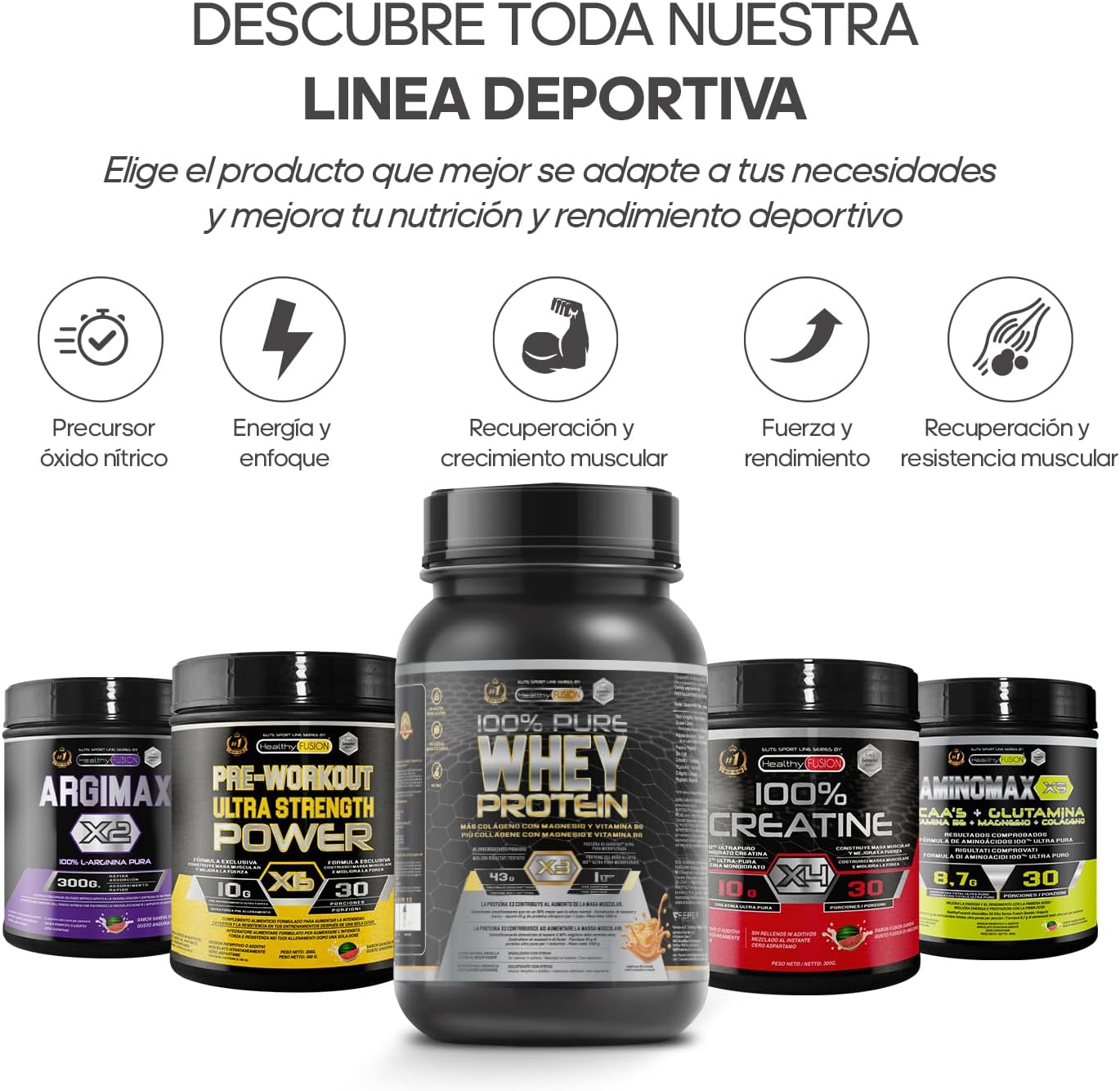 Whey Protein 100% Pura - Healthy Fusion | Proteína Whey Pura com Colágeno + Magnésio | Melhora seus Treinos | Protege e Aumenta a Massa Muscular | 1000g de Proteína
