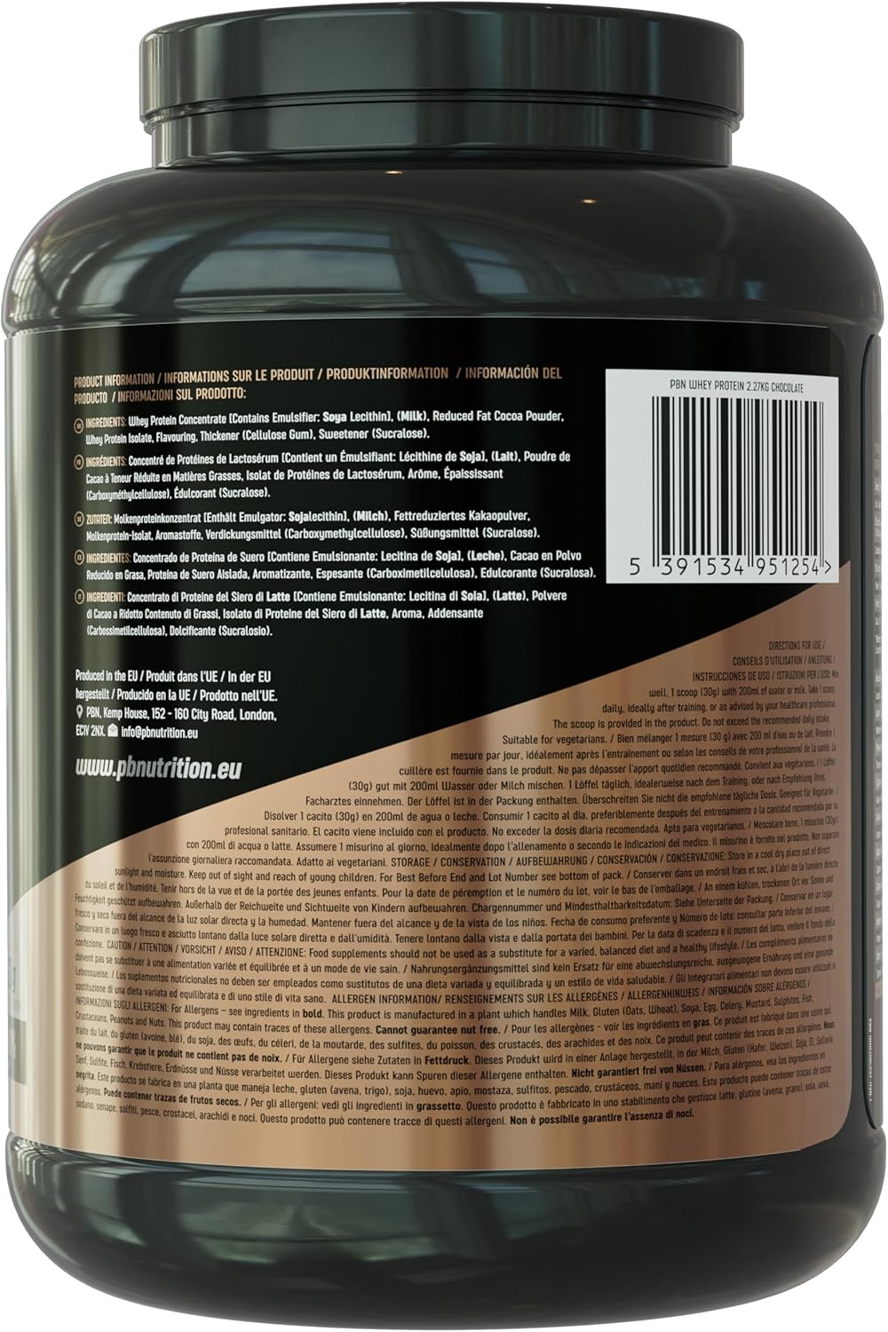 PBN Whey Protein - Premium Body Nutrition - Proteína de soro de leite em pó, 2,27 kg, sabor chocolate, sabor otimizado
