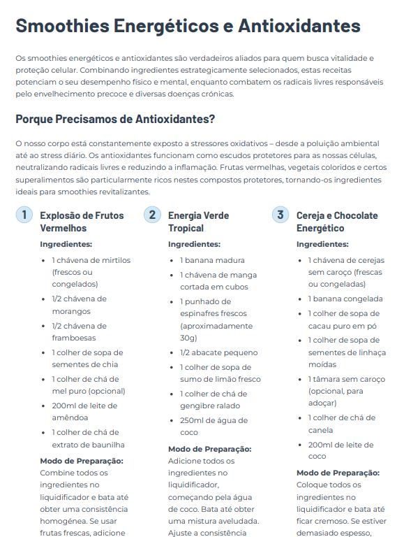 EBOOK: 20 Receitas Saudáveis de Smoothies – Nutrição, Sabor e Energia em Cada Gole!