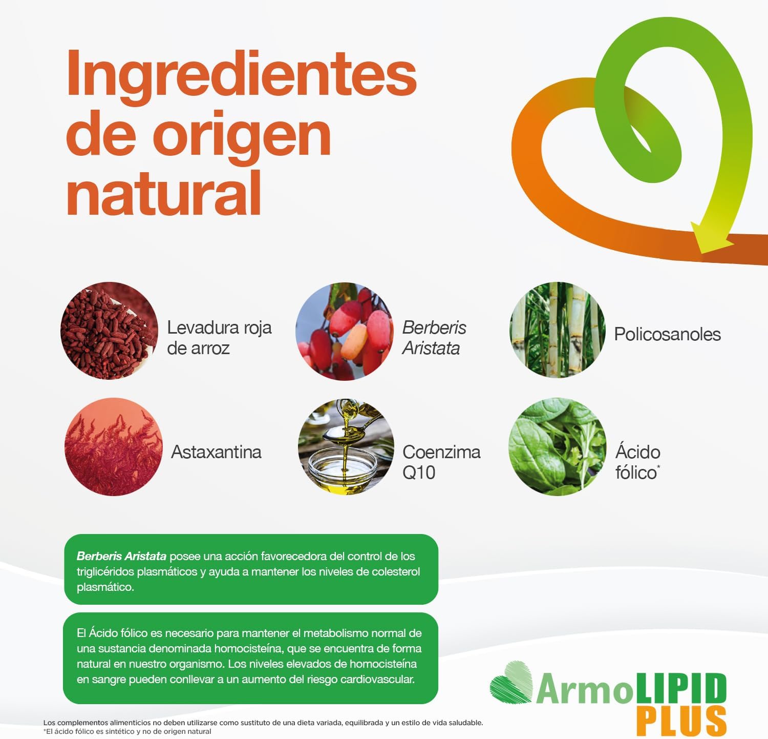 ArmoLIPID PLUS - Complemento alimentar para o controlo do colesterol e dos riglicéridos, com levedura vermelha de arroz, berberina, coenzima Q10, astaxantina e ácido fólico, 60 comprimidos