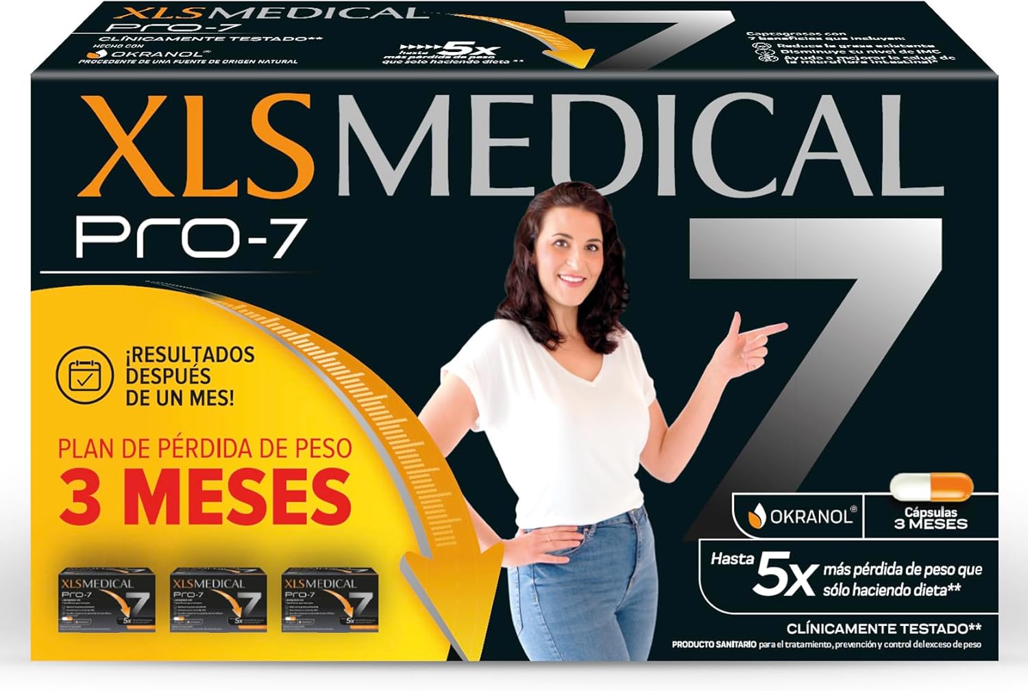 XLS Medical Pro-7 - Pack de 3 meses de tratamento (540 comprimidos). Origem natural. Perde até 5 vezes mais peso do que apenas fazendo dieta