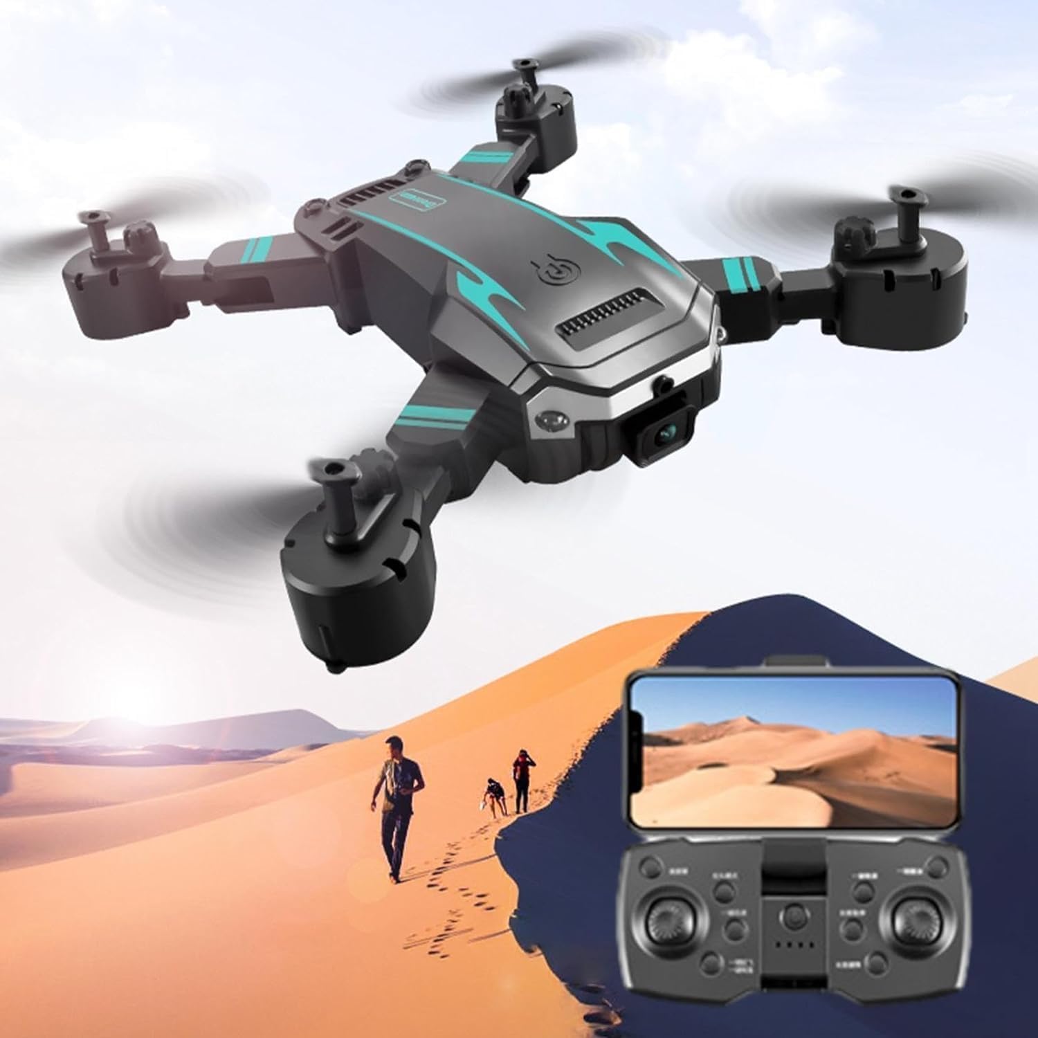 Drone with 4k Camera Foldable 1080P HD Drone with FPV Live Video, Gestures Selfie, Altitude Hold, One Key Take Off/Landing, 3D Series Flips, Headless Mode, Aerial For  Adults