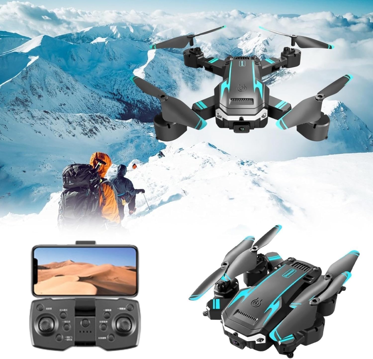 Drone with 4k Camera Foldable 1080P HD Drone with FPV Live Video, Gestures Selfie, Altitude Hold, One Key Take Off/Landing, 3D Series Flips, Headless Mode, Aerial For  Adults