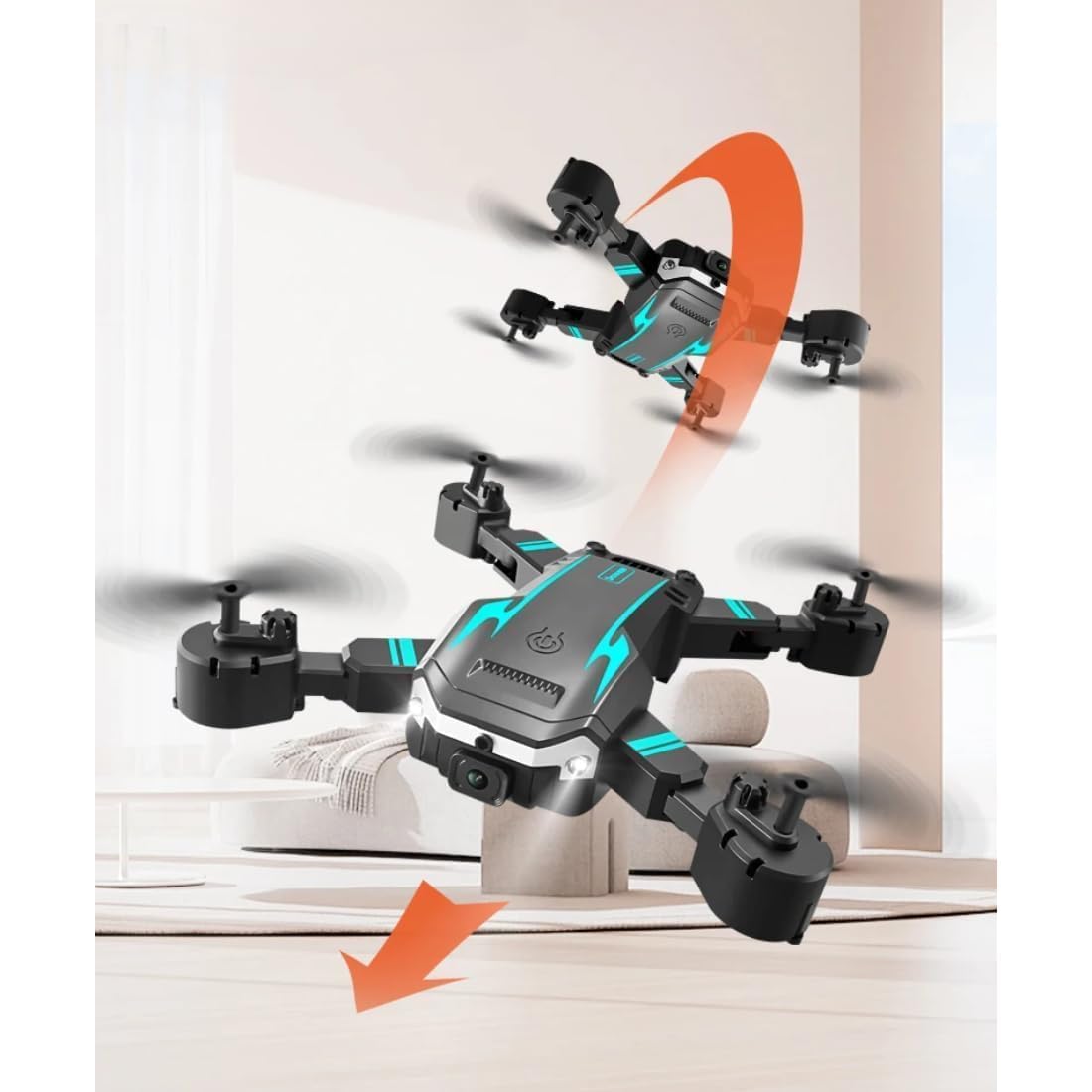 Drone with 4k Camera Foldable 1080P HD Drone with FPV Live Video, Gestures Selfie, Altitude Hold, One Key Take Off/Landing, 3D Series Flips, Headless Mode, Aerial For  Adults