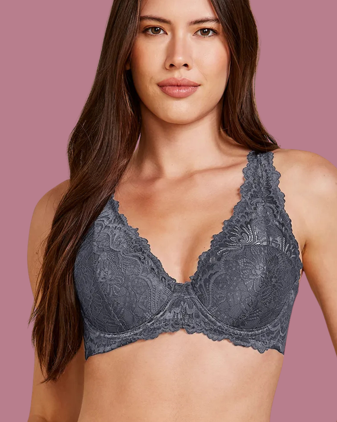 Sutiã Renda Confort Cinza – Bonjur