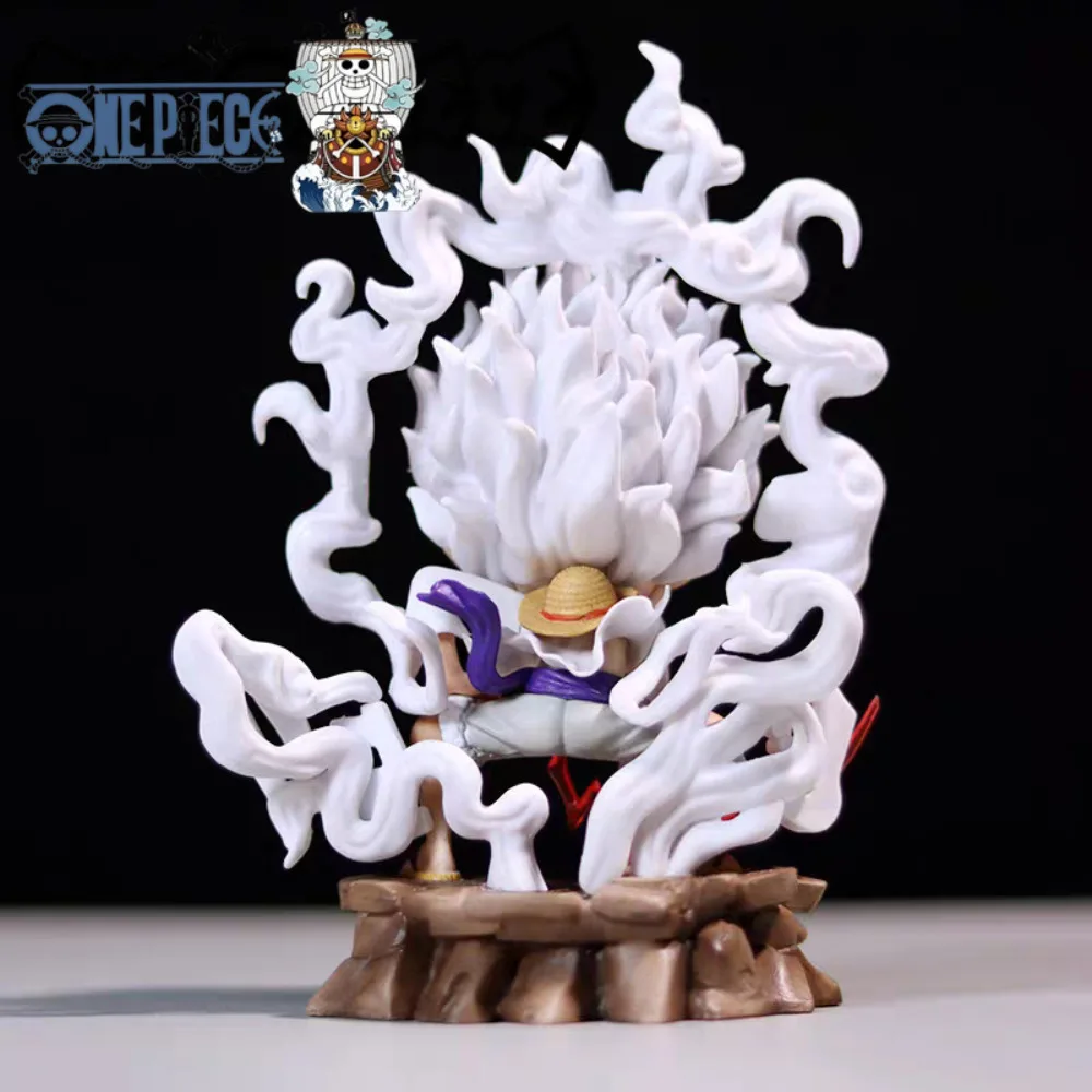 One Piece SD Nika Luffy Gear 5 Figure – Devil Fruit Awakening Collectible Statue (Pounding Pose)
