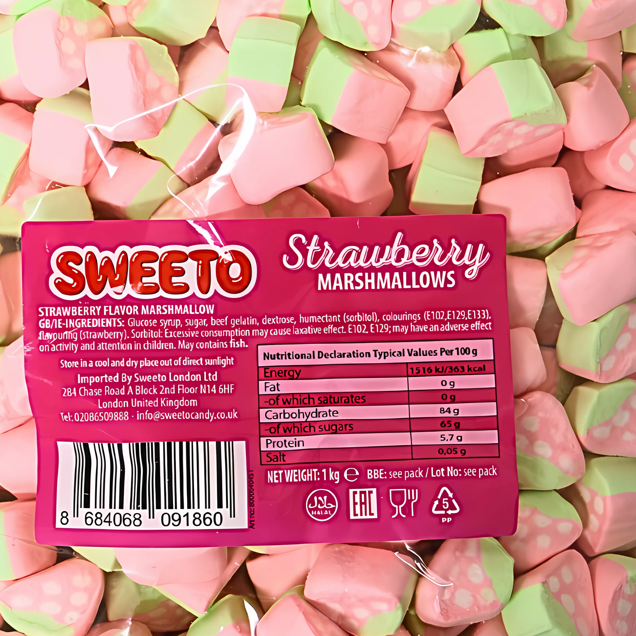 Sweeto Strawberry Marshmallows - 100g