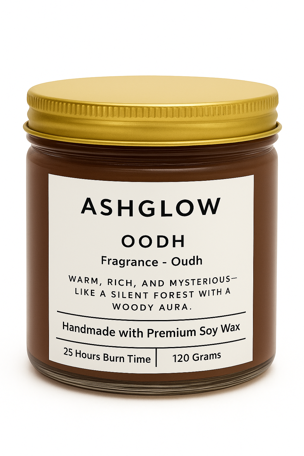 Ashglow Oudh Scented Soy Wax Candle in Glass Jar | Luxury & Long-lasting I Prefect for Relaxation & Aromatherapy