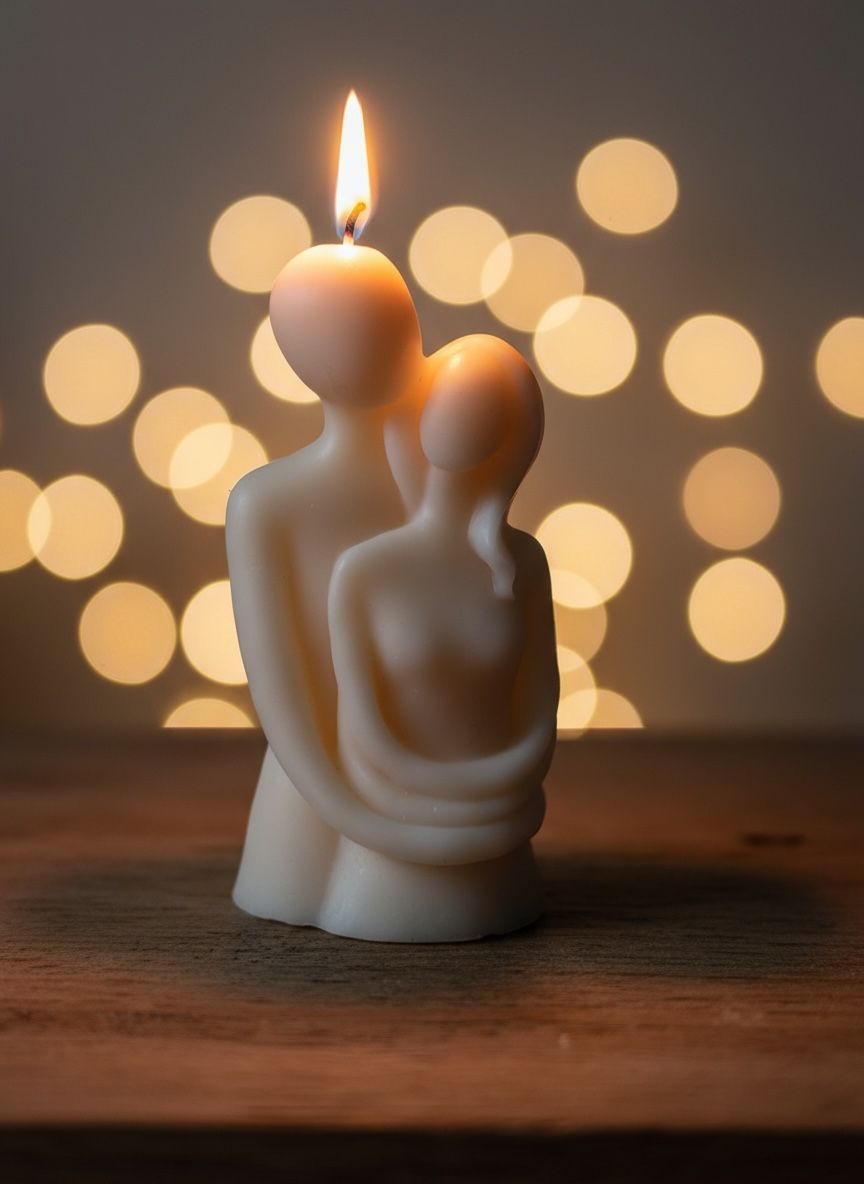 Ashglow Romantic Couple Sculpture Candle | Couple Hug Candle |Handcrafted Pure Soy Wax | Home Décor Gift| Long Lasting 