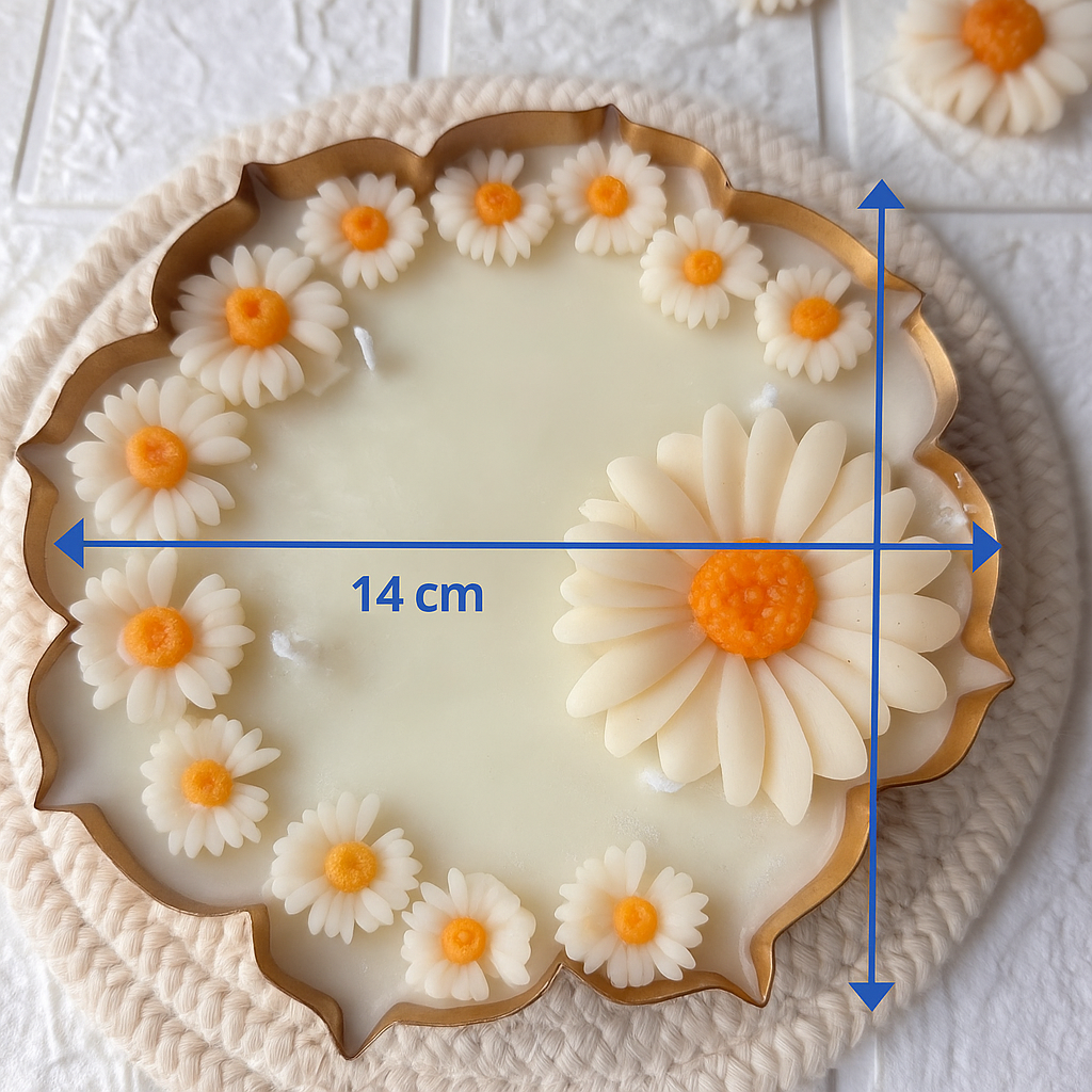 Handcrafted Daisy Urli Candle | 5.5 Inch | Pure Soy Wax | Floral Decorative Candle for Home Decor & Gifting