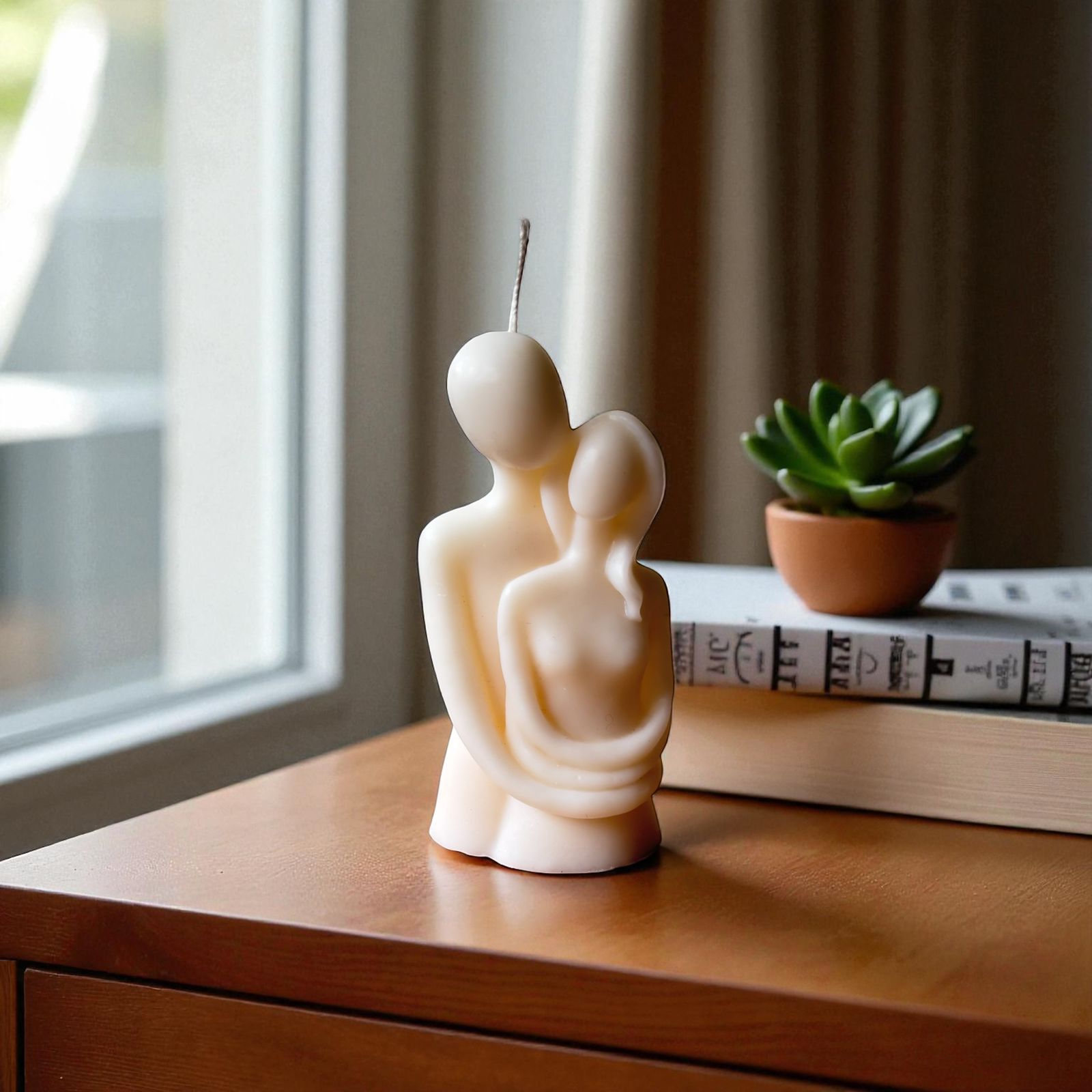 Ashglow Romantic Couple Sculpture Candle | Couple Hug Candle |Handcrafted Pure Soy Wax | Home Décor Gift| Long Lasting 