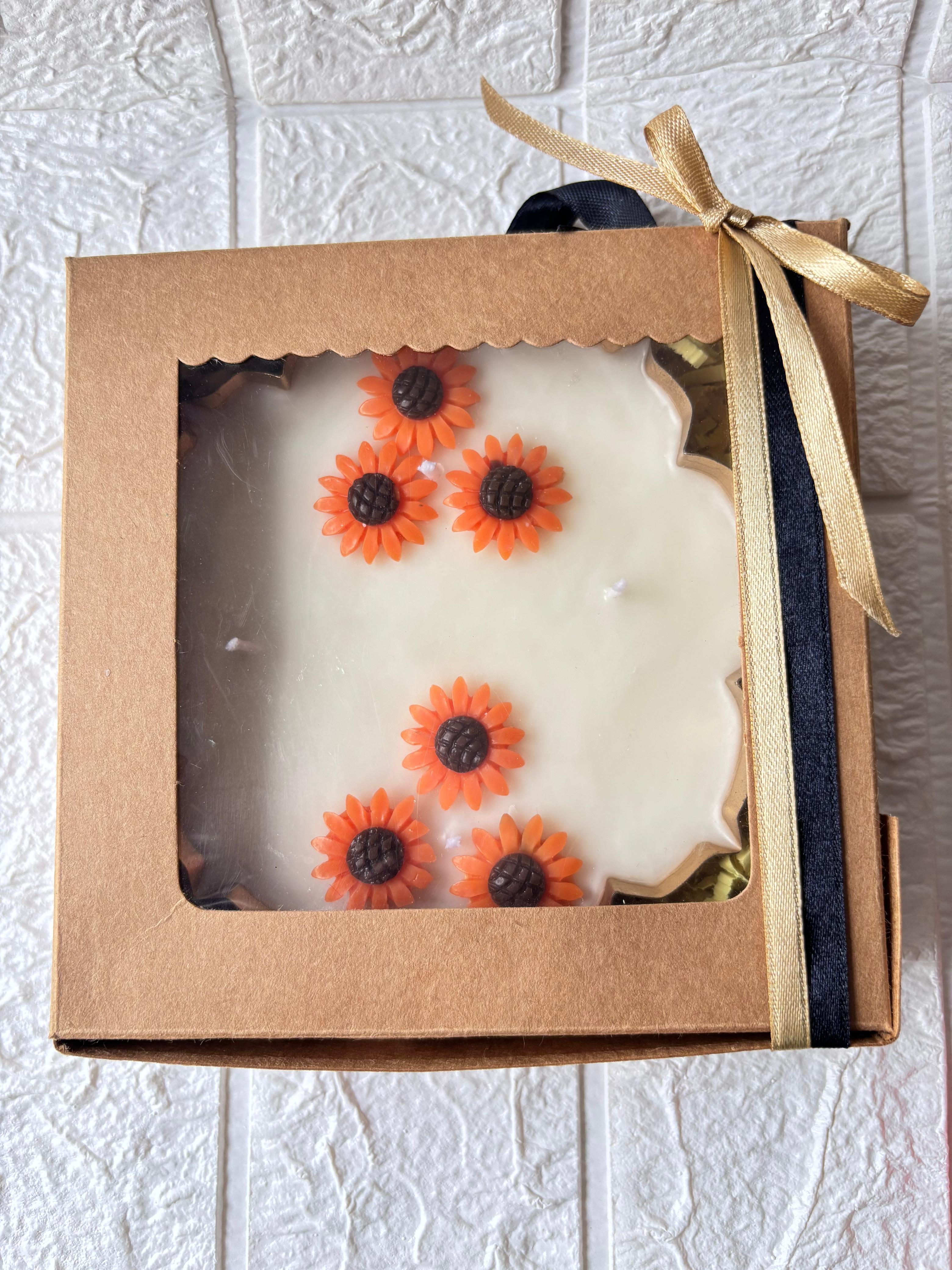 Handcrafted Sunflower Urli Candle – 5.5 Inch | Soy Wax | Customizable Fragrance