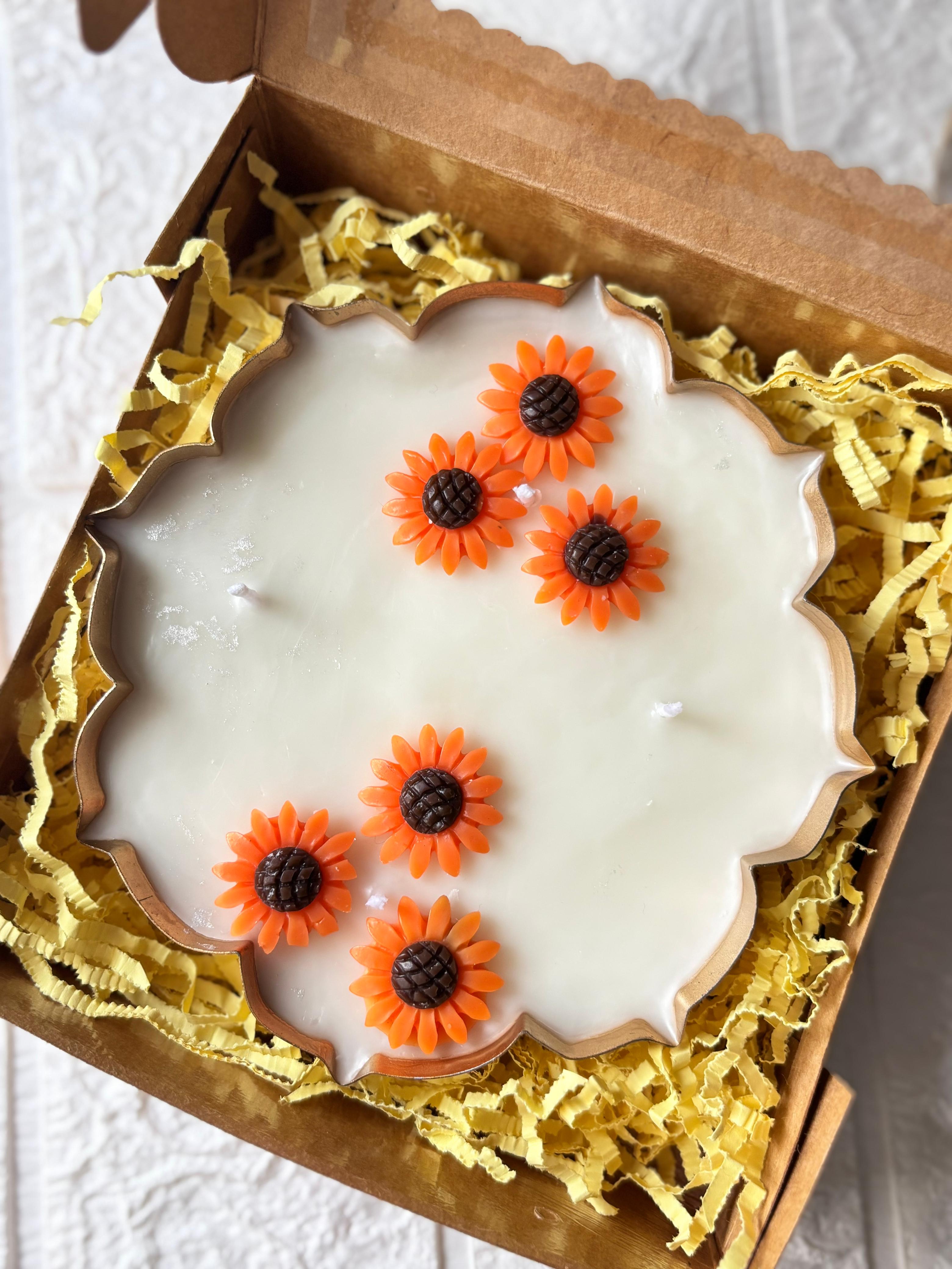 Handcrafted Sunflower Urli Candle – 5.5 Inch | Soy Wax | Customizable Fragrance
