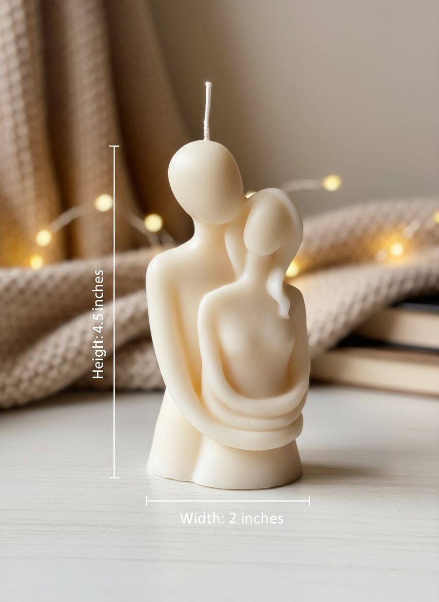 Ashglow Romantic Couple Sculpture Candle | Couple Hug Candle |Handcrafted Pure Soy Wax | Home Décor Gift| Long Lasting 