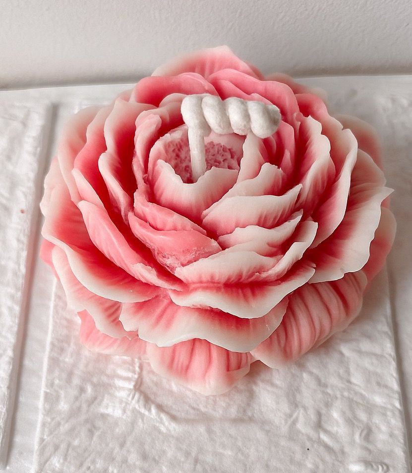 Ashglow Pure Soy  Wax Peony Flower Scented Candles . Blend Of Natural Fragrances Long-Lasting Aroma. Perfect For Home Decor & Festivals Gifting 