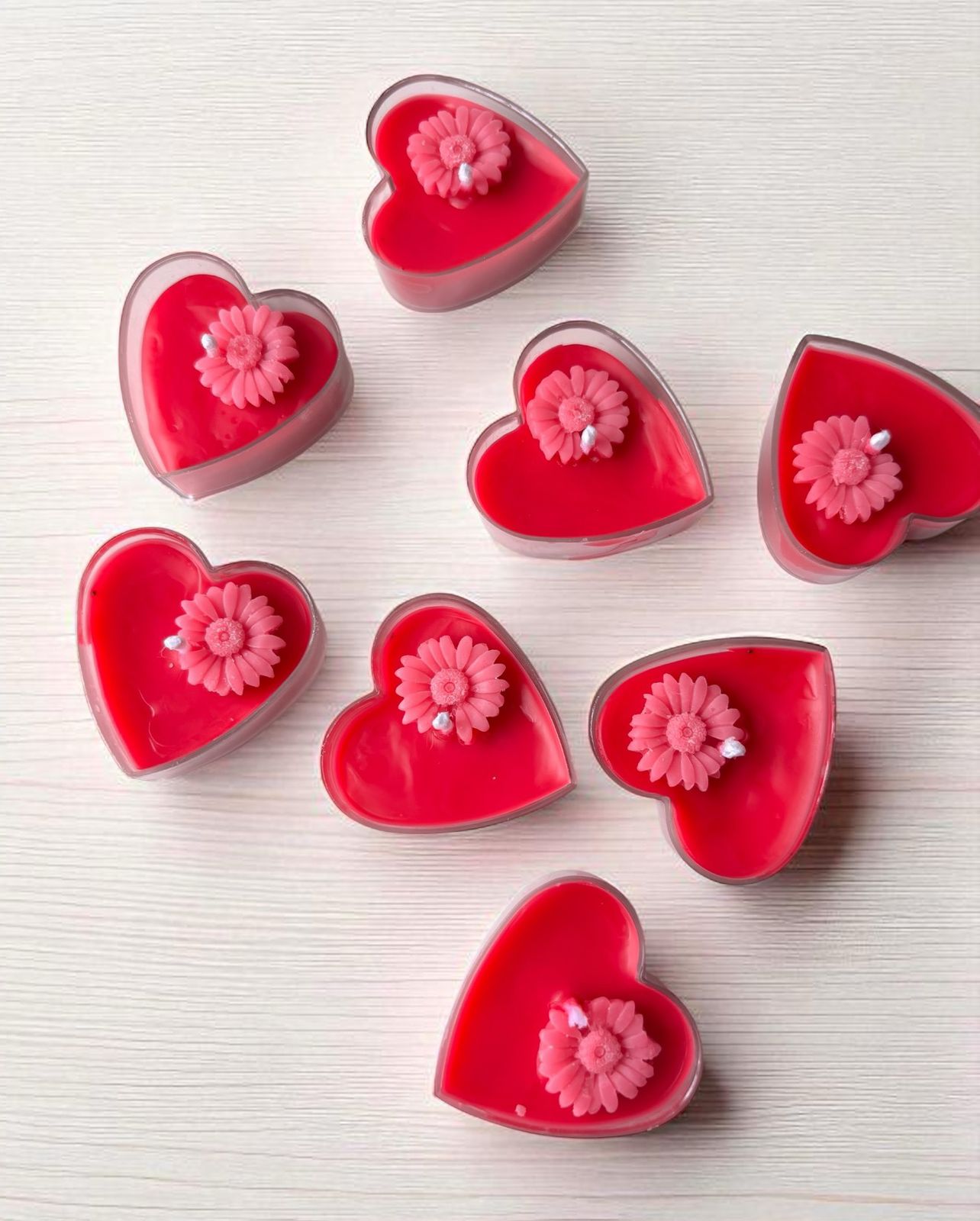 Ashglow Premium Polycarbonate Decorative Floral scented Tea Light Candles | Heart, Round, Square & Flower Shapes | Perfect for Festive Décor, Weddings, Gifting & Home Decoration