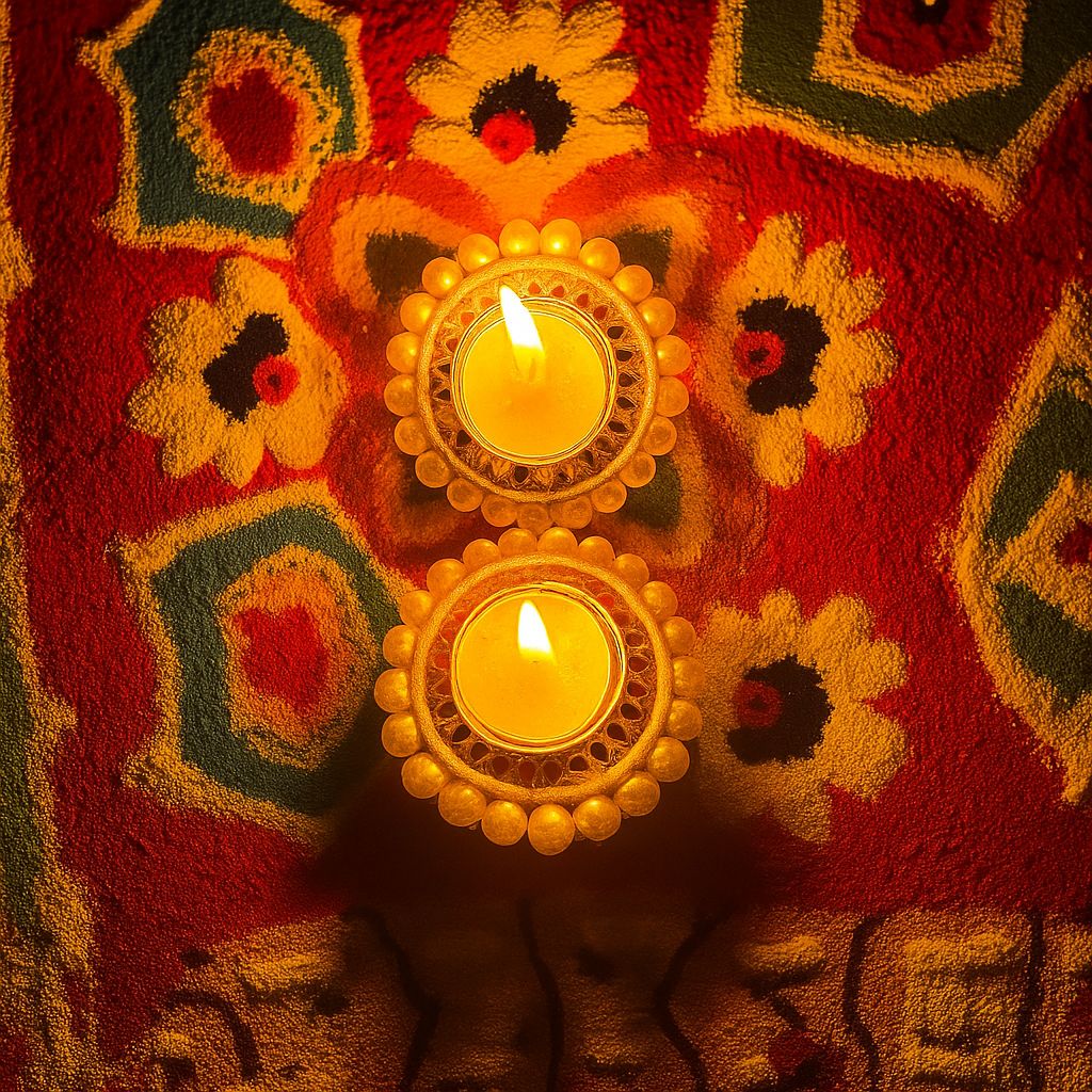 Ashglow Traditional Diya Holders/Candle Holders/Tea Light Holders with Pearls Embedded for Diwali Decoration/Festive Home Decoration Christmas New Year Decorations