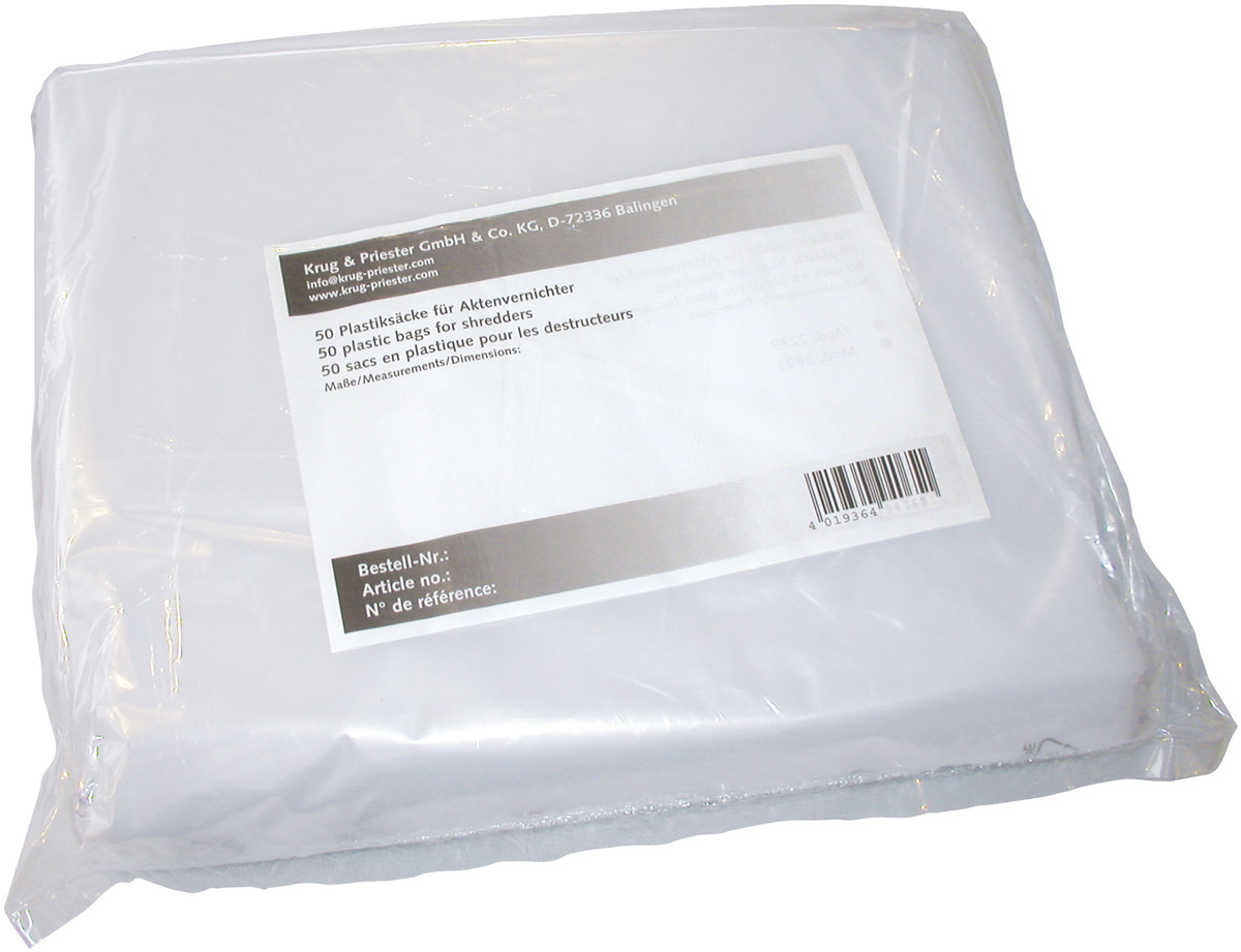 Sacs plastiques jetables pour destructeurs de documents IDEAL