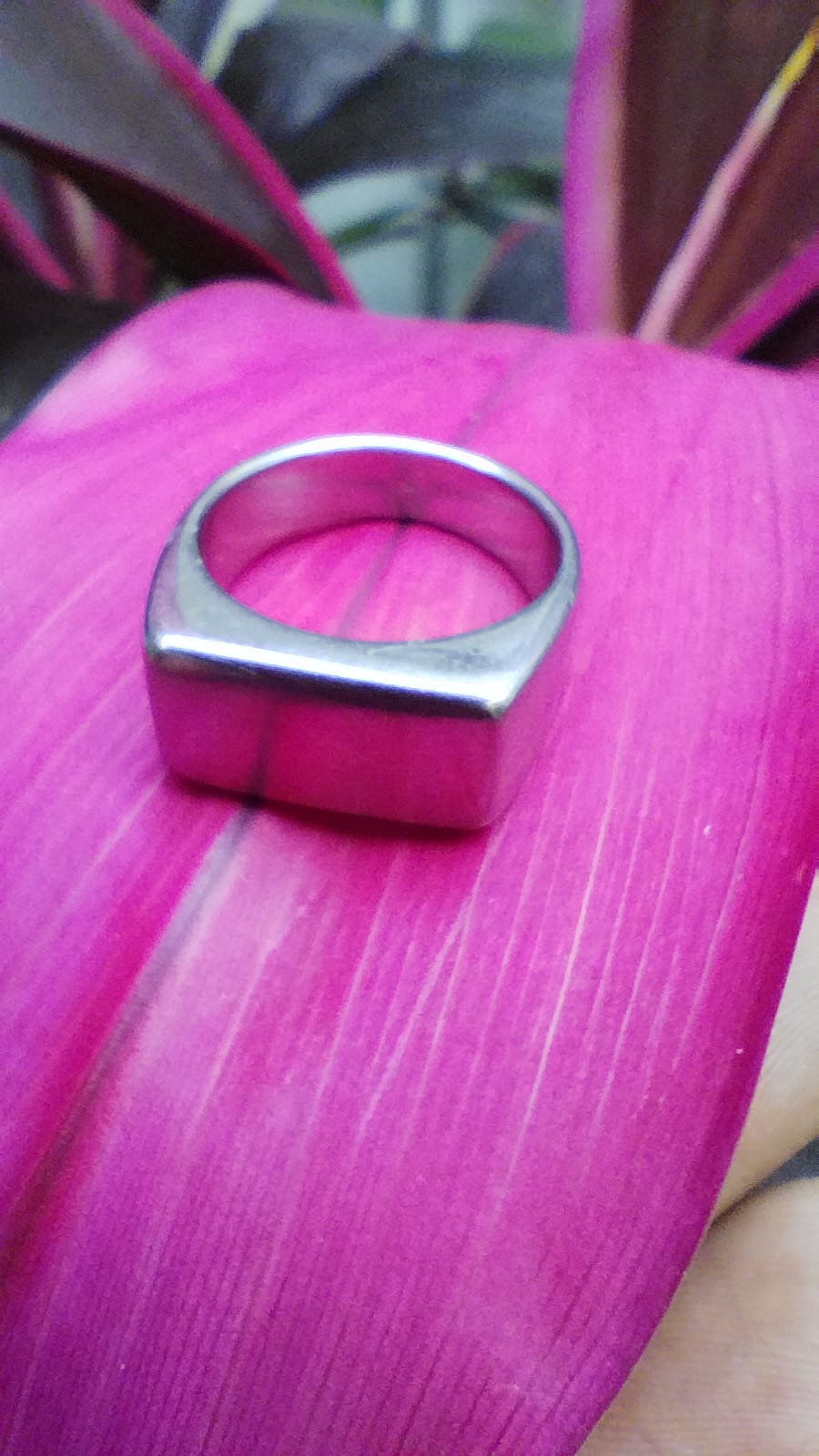Anillo tipo PLACA en plata 