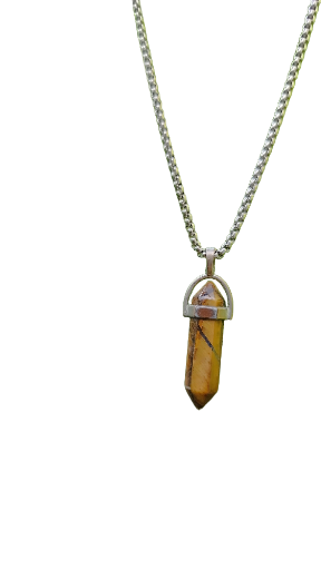 Collar con CUARZO tipo piedra ojo de tigre