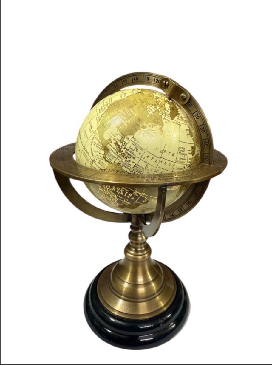 Handmade shiny brass armillary globe