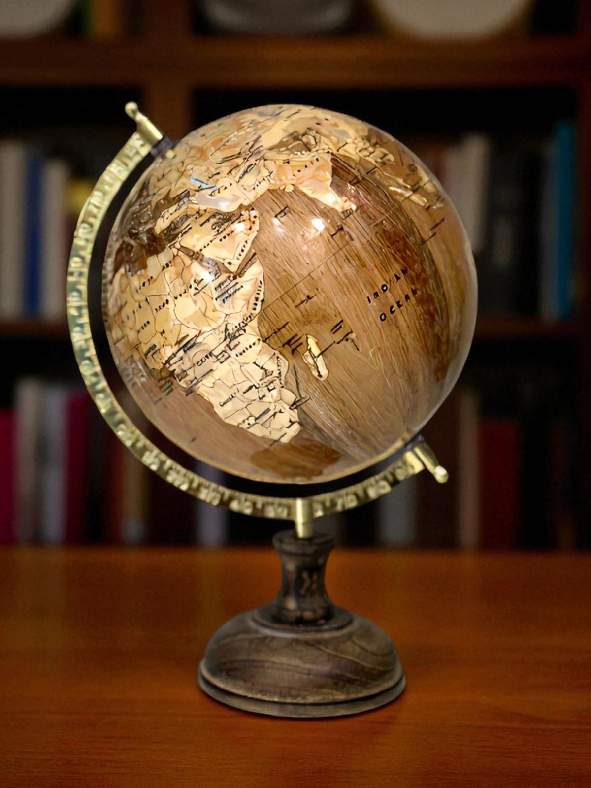 Rustic brown world globe