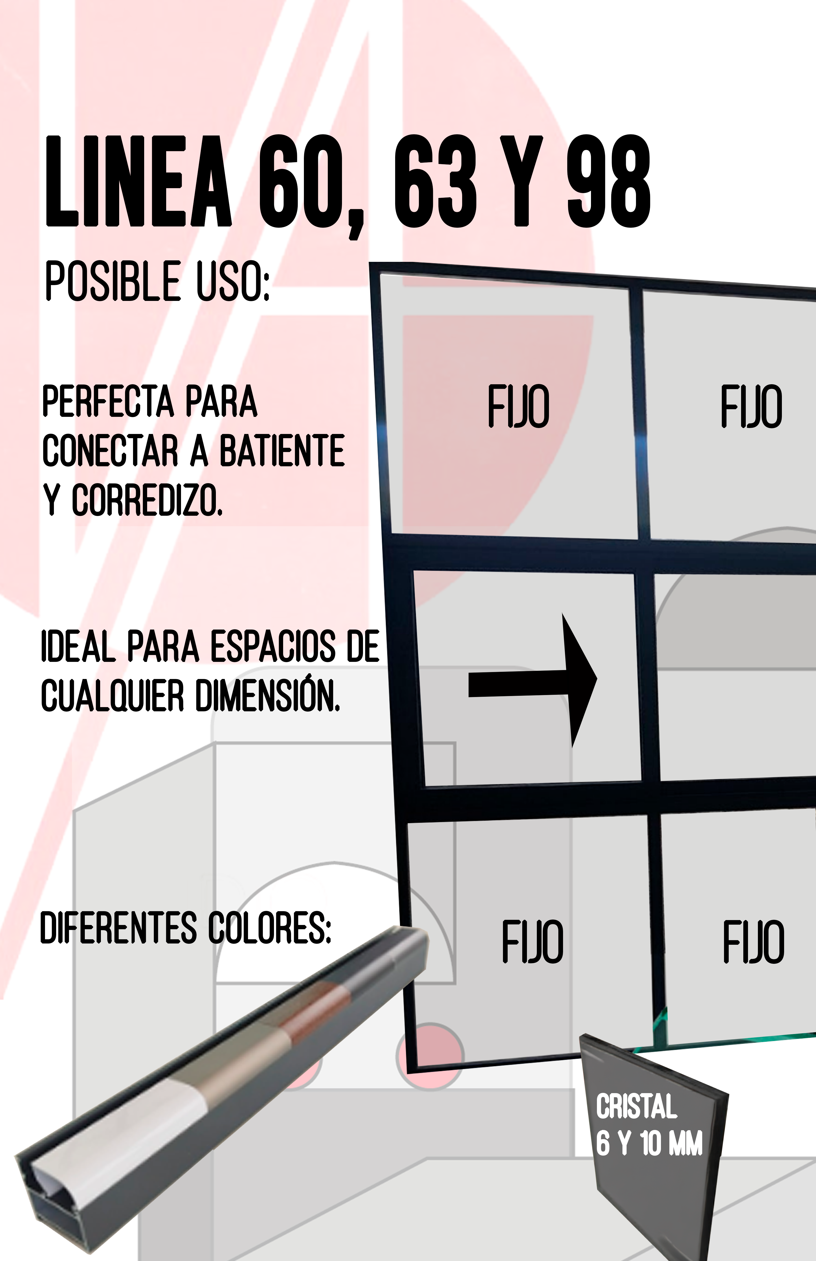 Ventana Fija Marco 98 Linea Europea