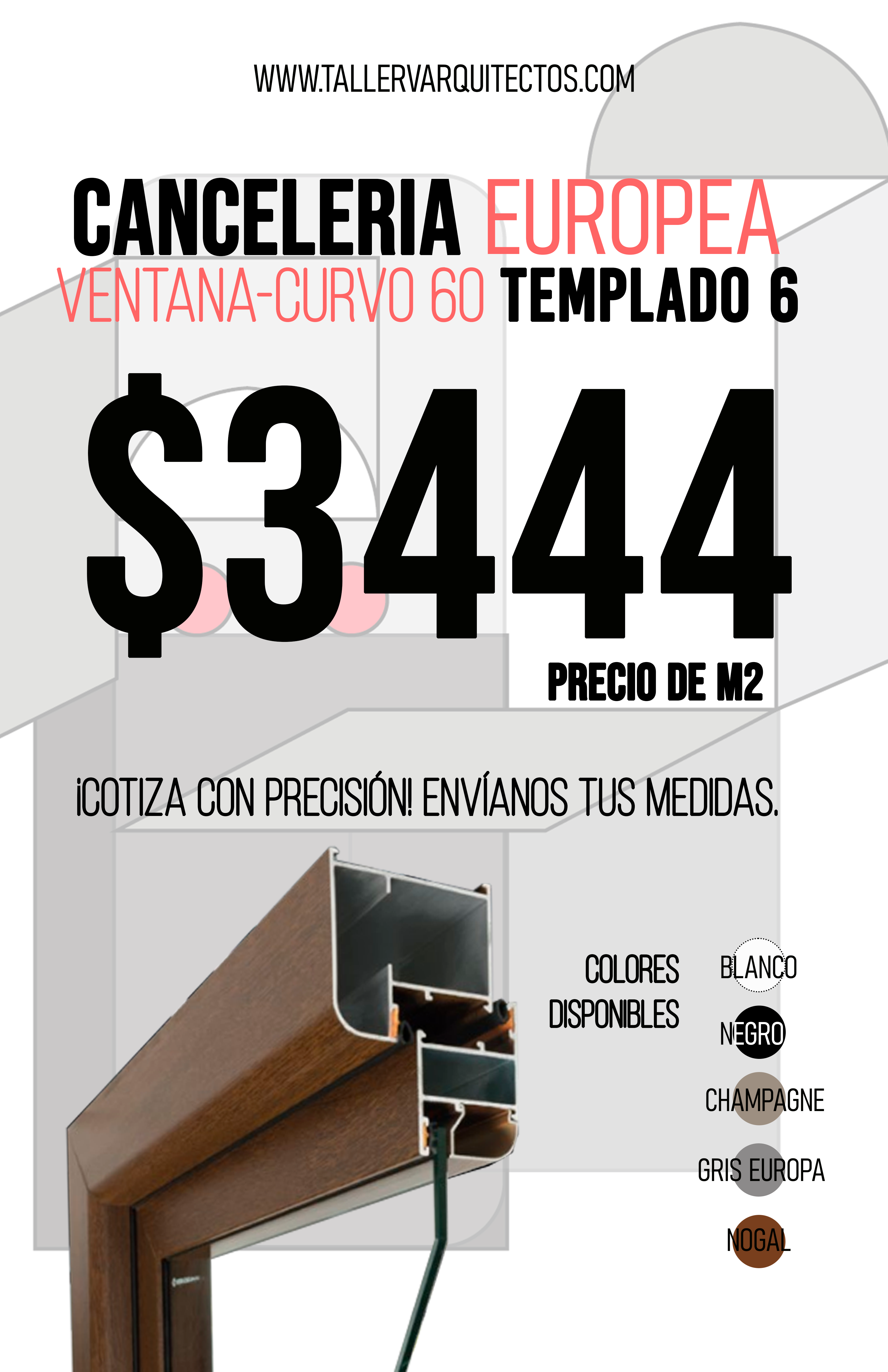 Cancelaría Ventana Batiente 60 Linea Europea