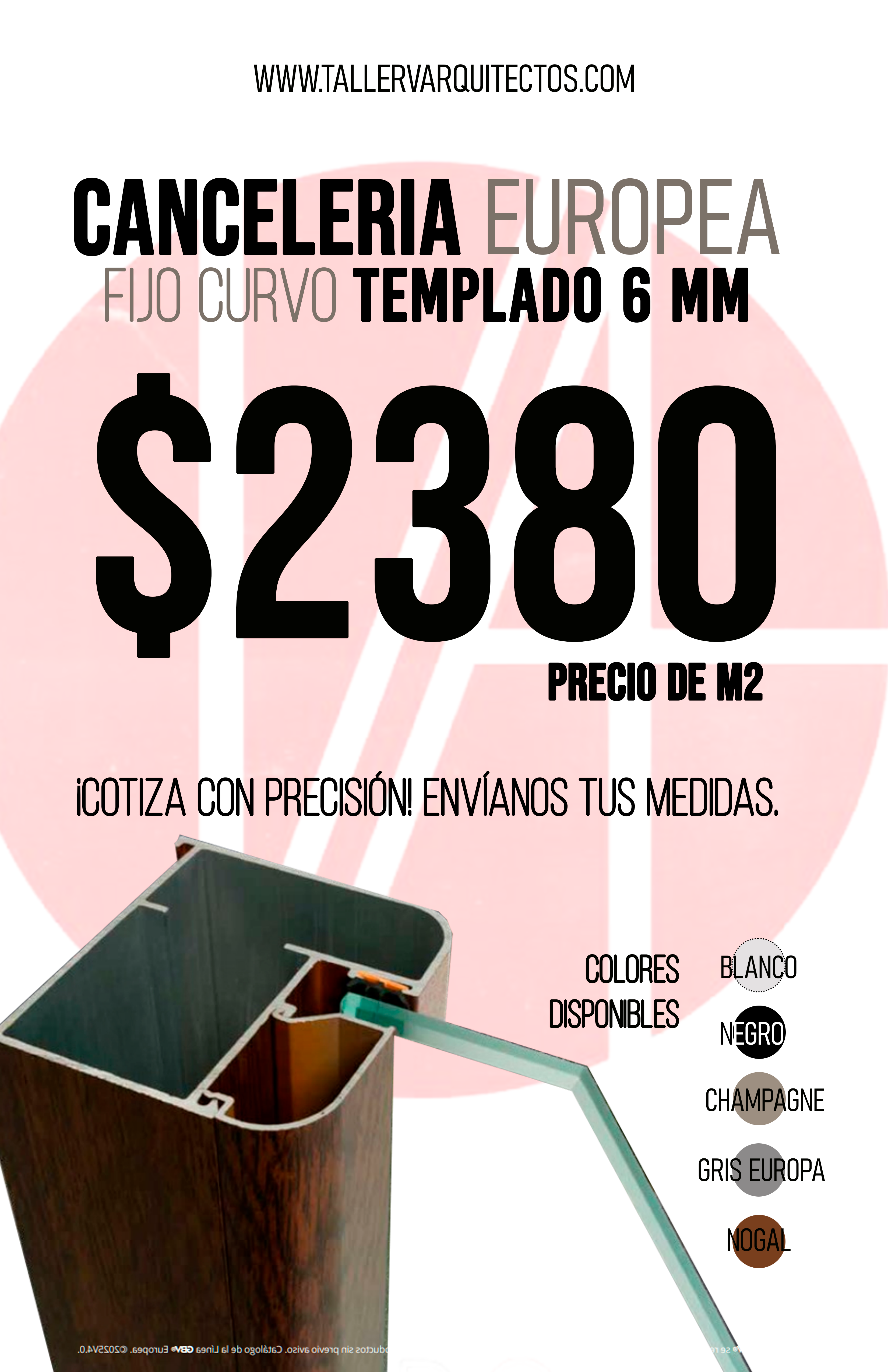 Ventana Fija Curvo 60 Linea Europea