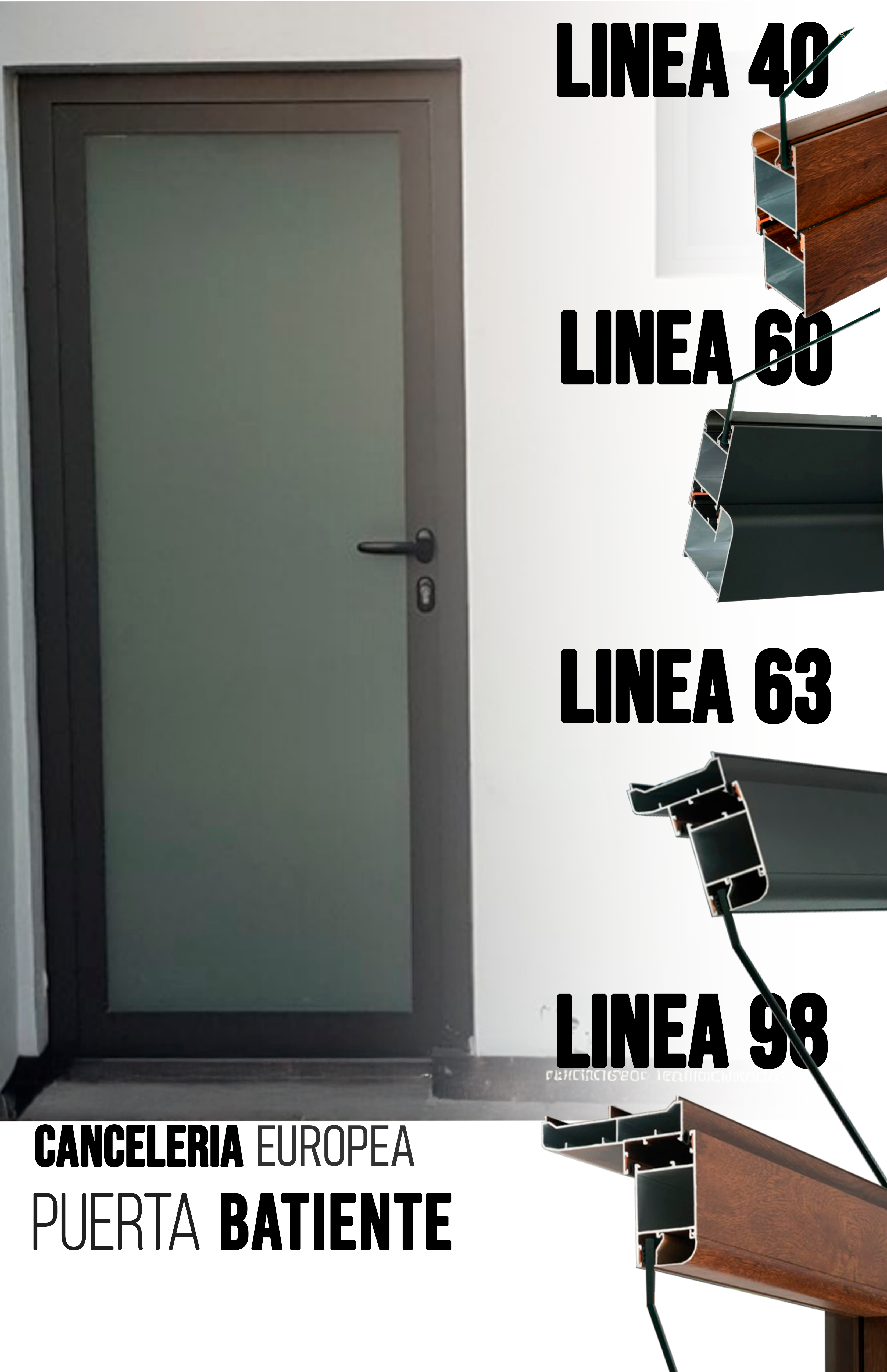 Puerta Batiente-Marco 40 Linea Europea