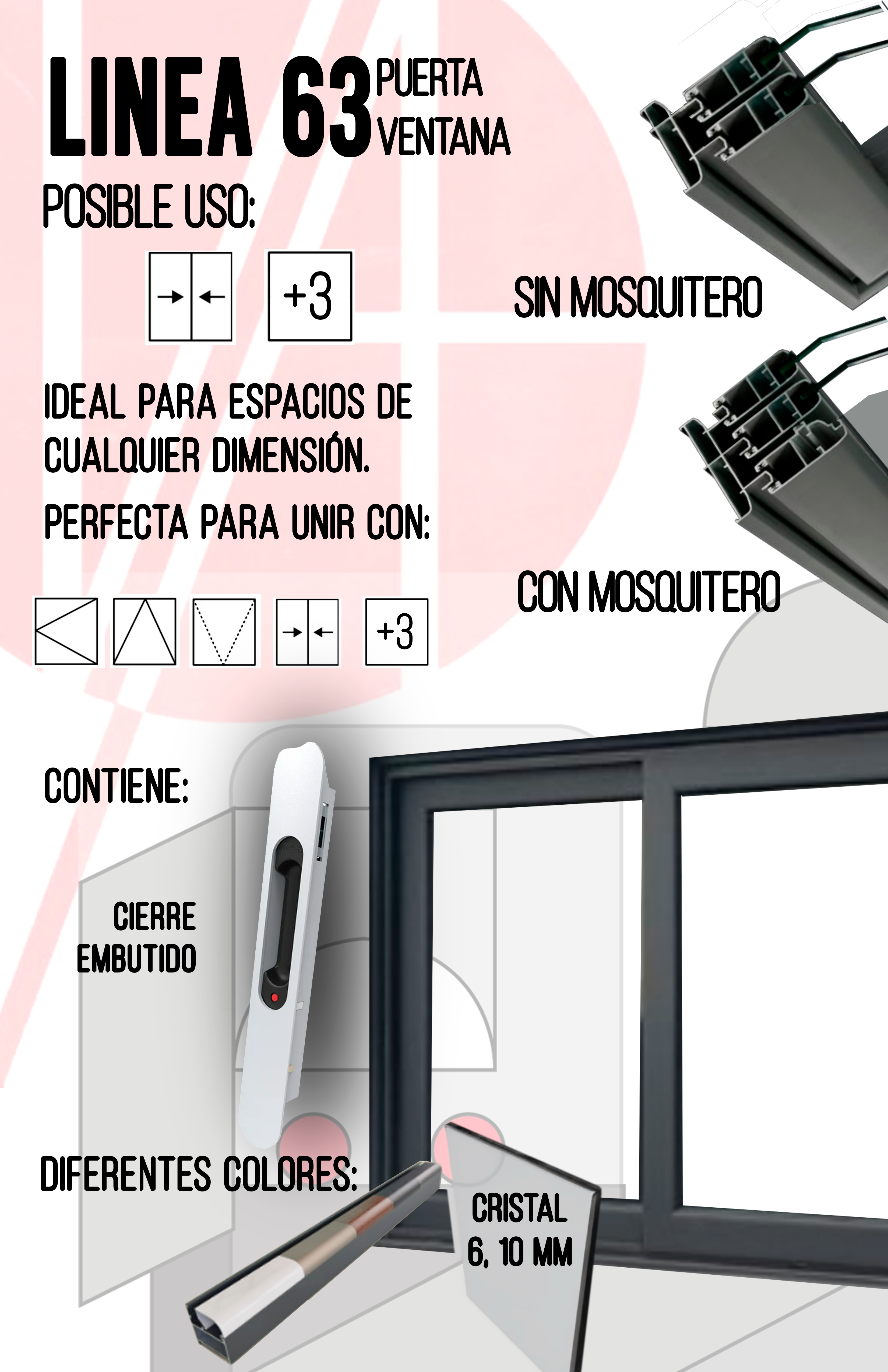 Ventana Corrediza OX sin Mosquitero-Marco 63 Linea Europea 