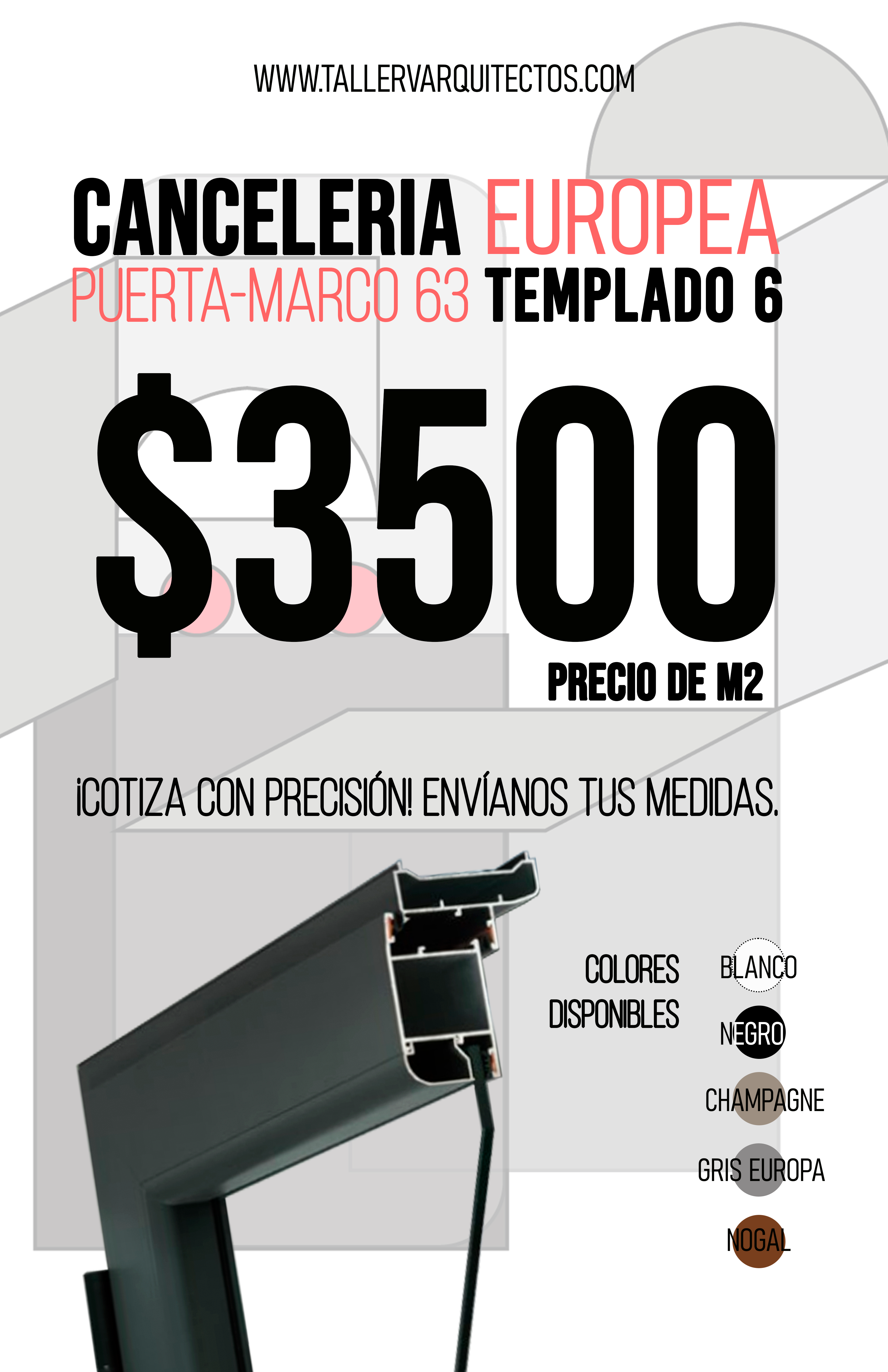 Puerta Batiente-Marco 63 Linea Europea