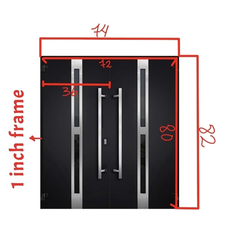 SWLLC Double door with Glass Line