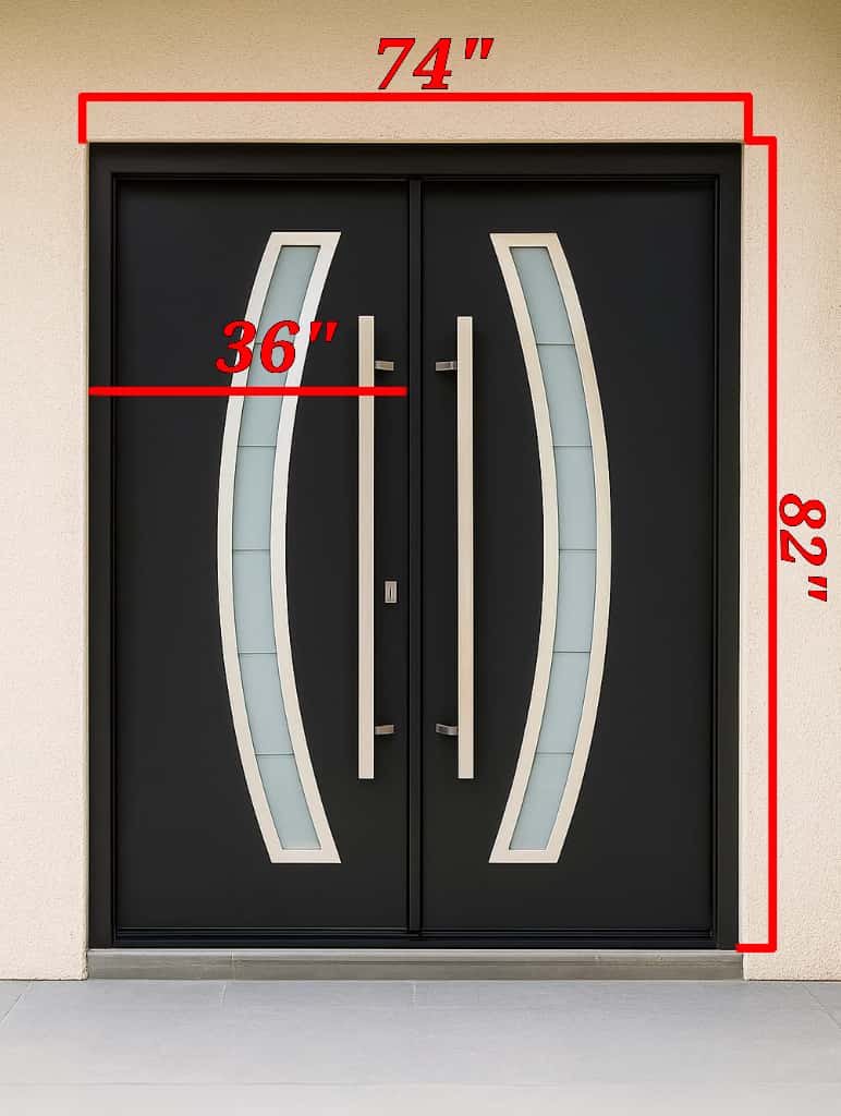 SWLLC Double Door with Curved Glass