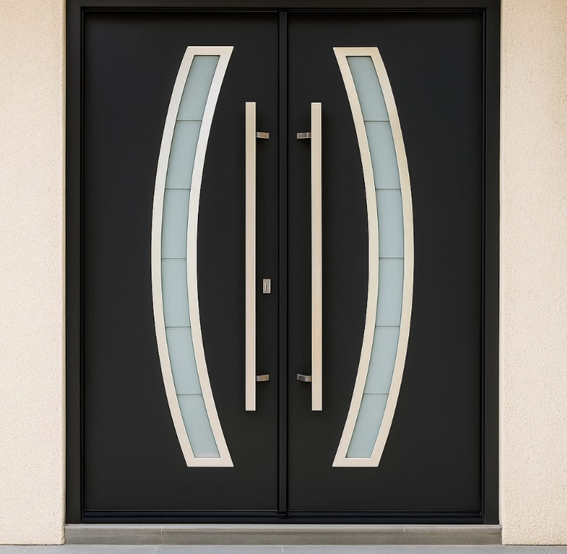 SWLLC Double Door with Curved Glass
