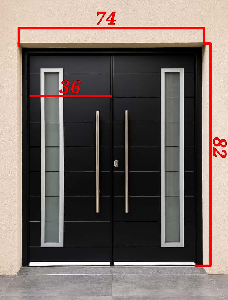 Modern Double Front Door with Glass