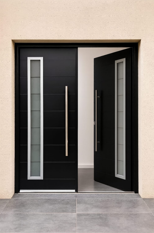 Modern Double Front Door with Glass