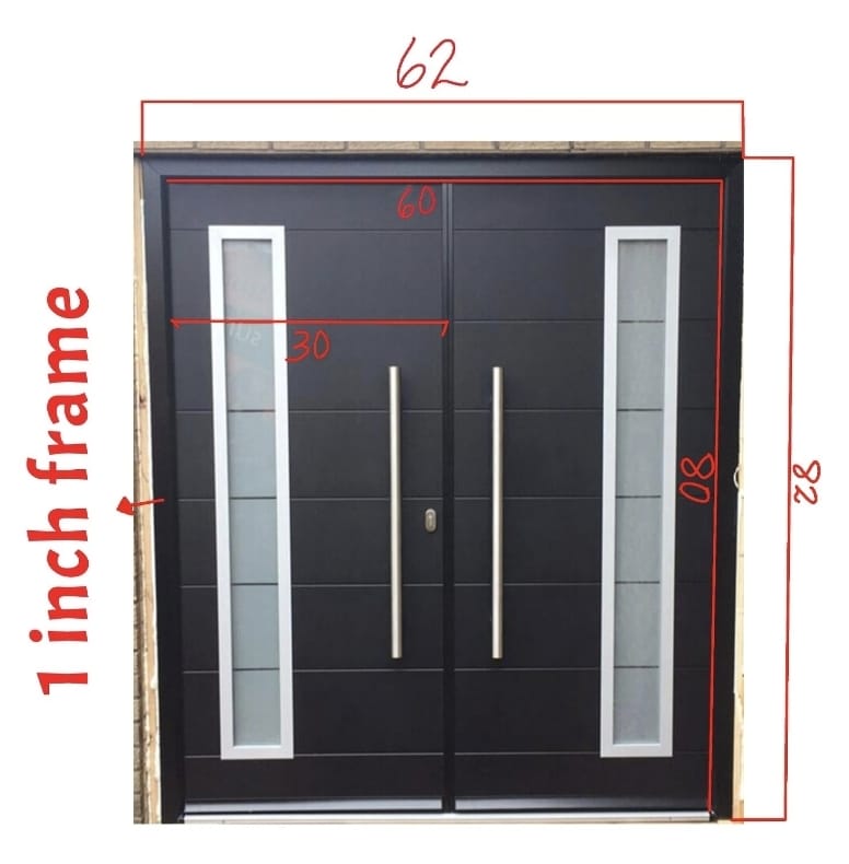 Modern Double Front Door with Glass (Small)