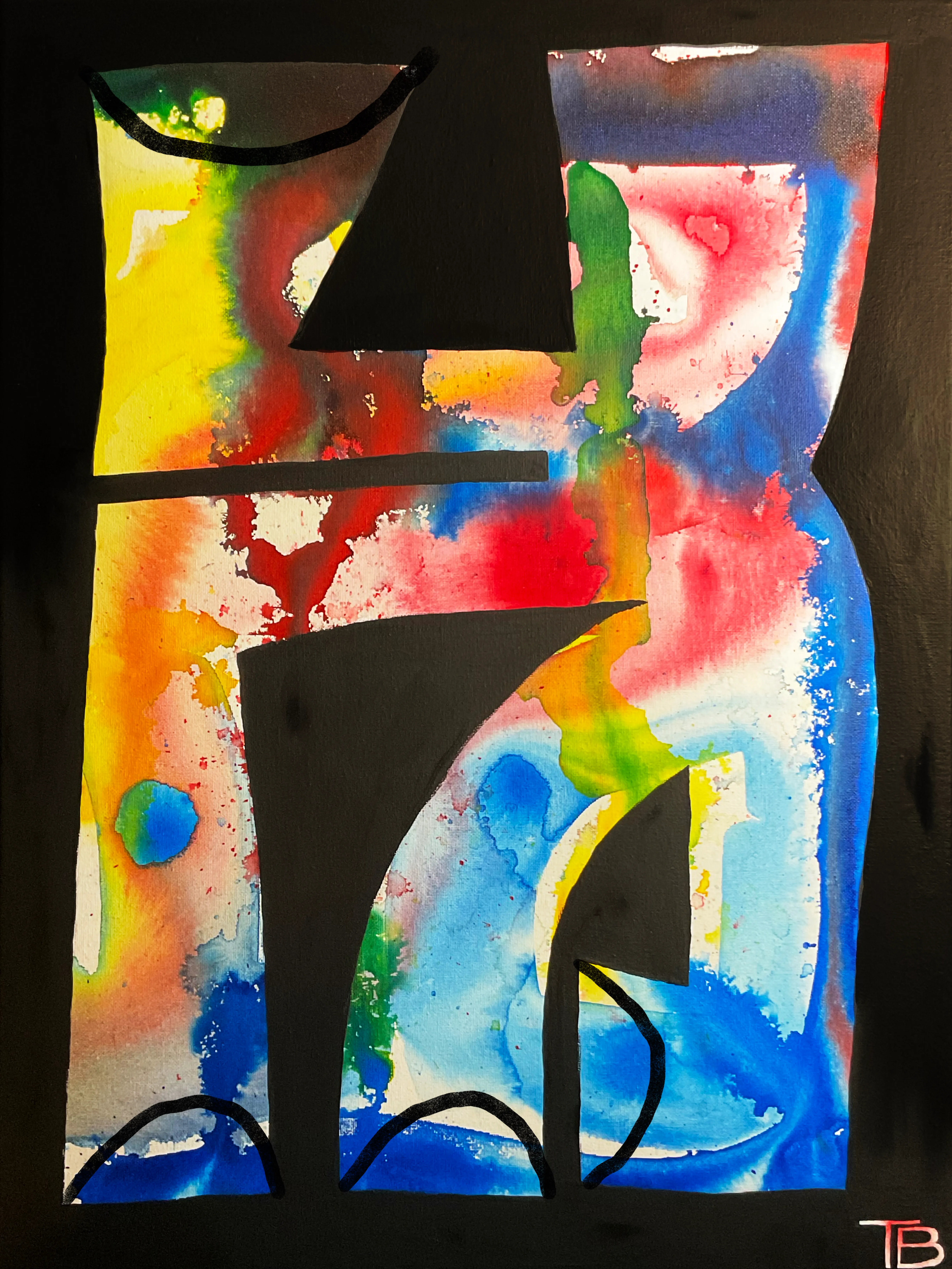 Modern Abstract Cat Painting