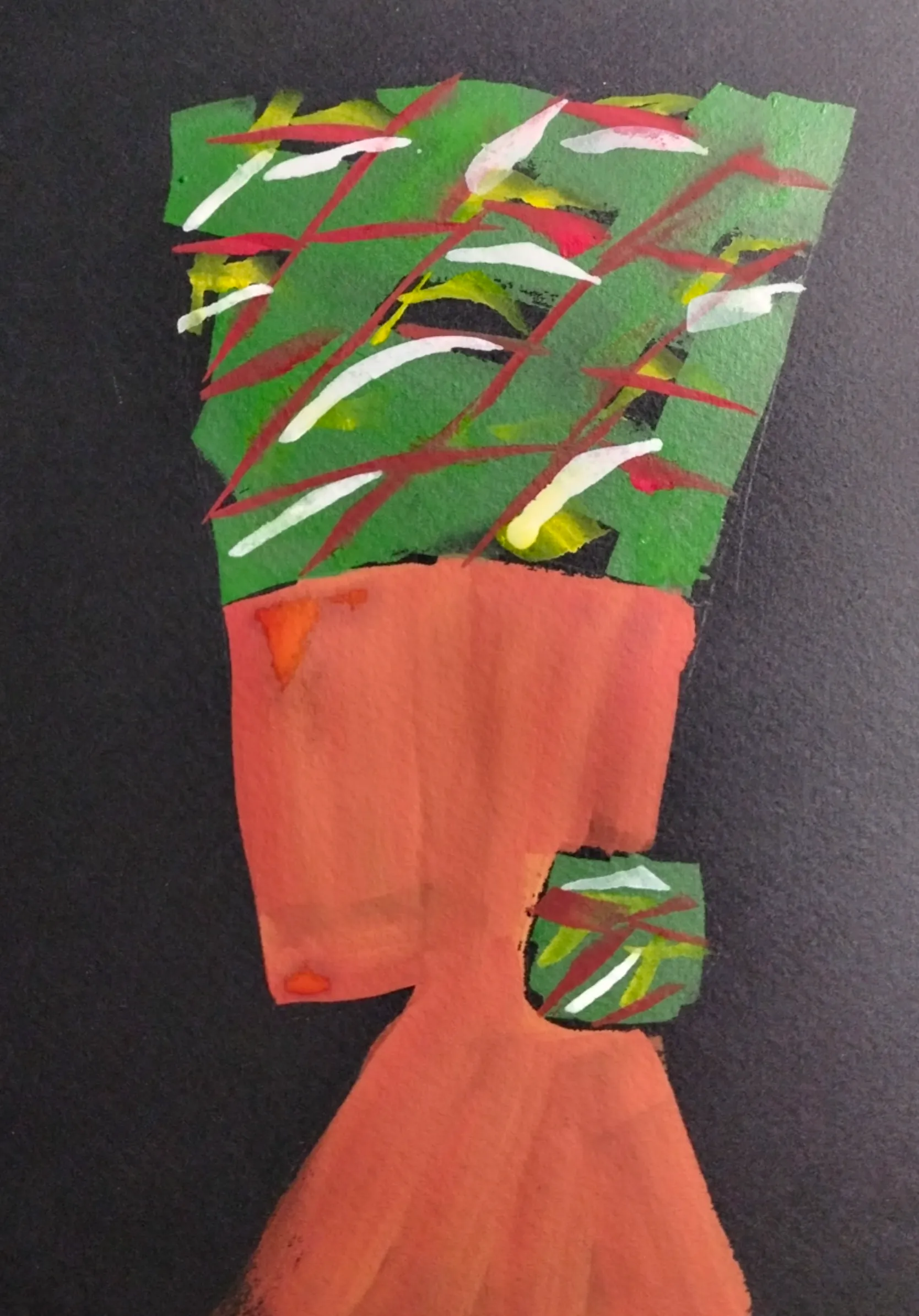 Abstract Plant Pot Painting