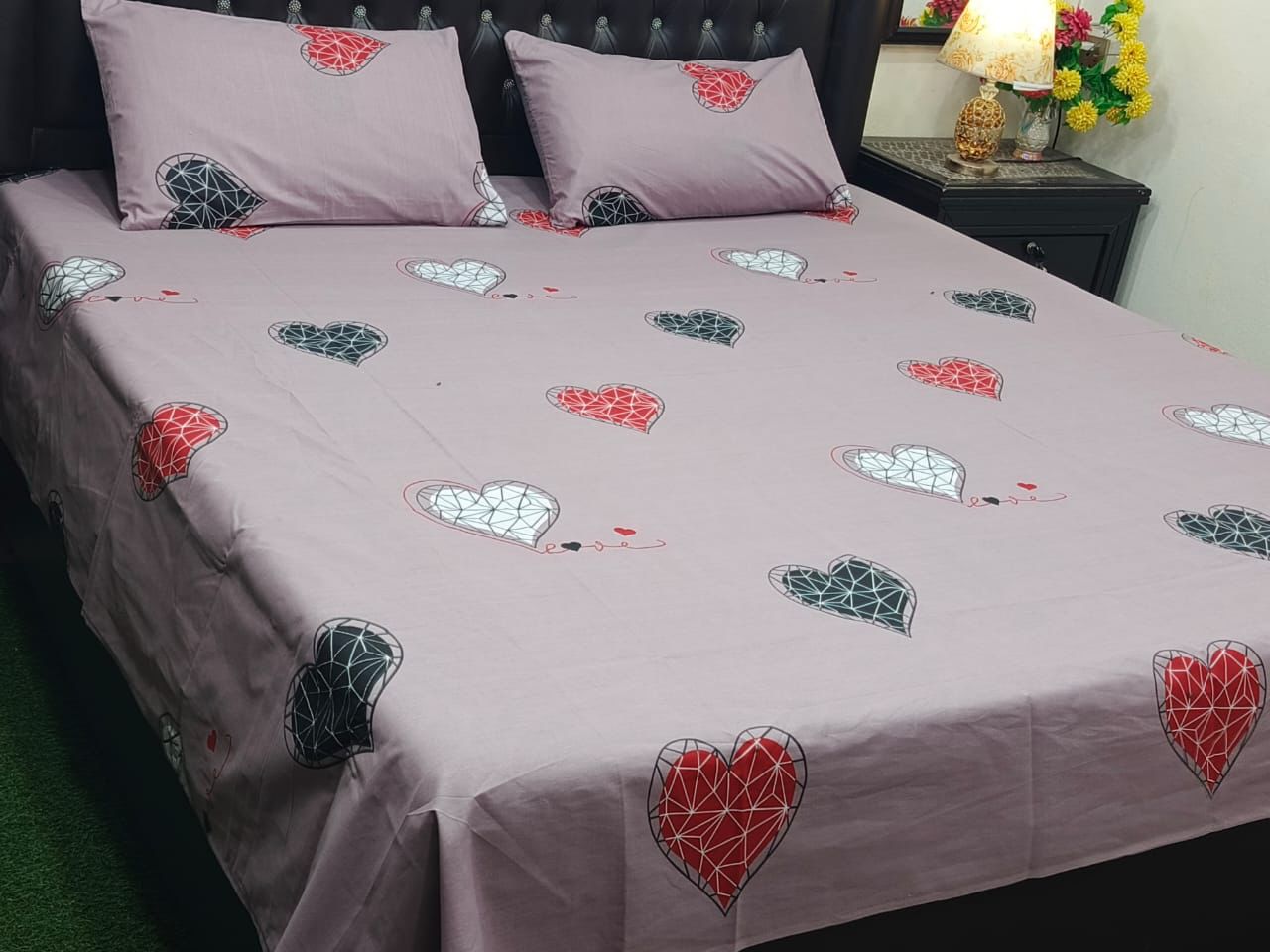 Premium Cotton Double Bedsheet with Two Matching Pillow Covers