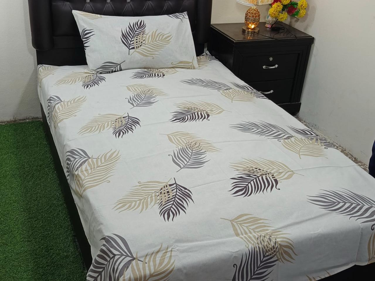 Cotton Two Single Bedsheets with Two Matching Pillow Covers