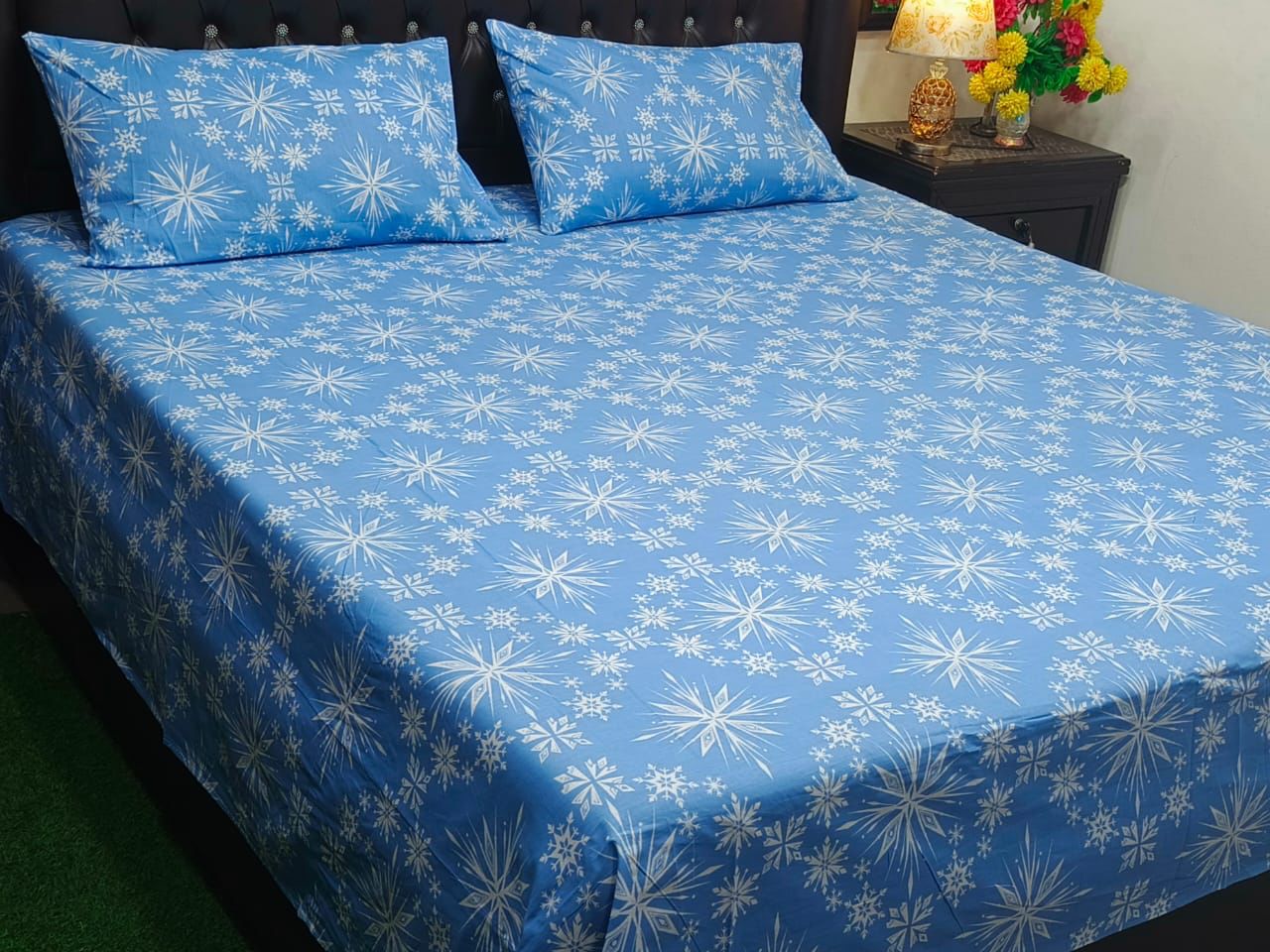 Premium Cotton Double Bedsheet with Two Matching Pillow Covers