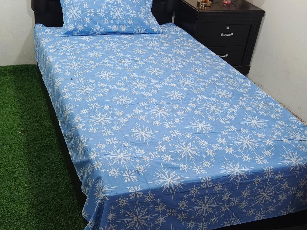 Cotton Two Single Bedsheets with Two Matching Pillow Covers