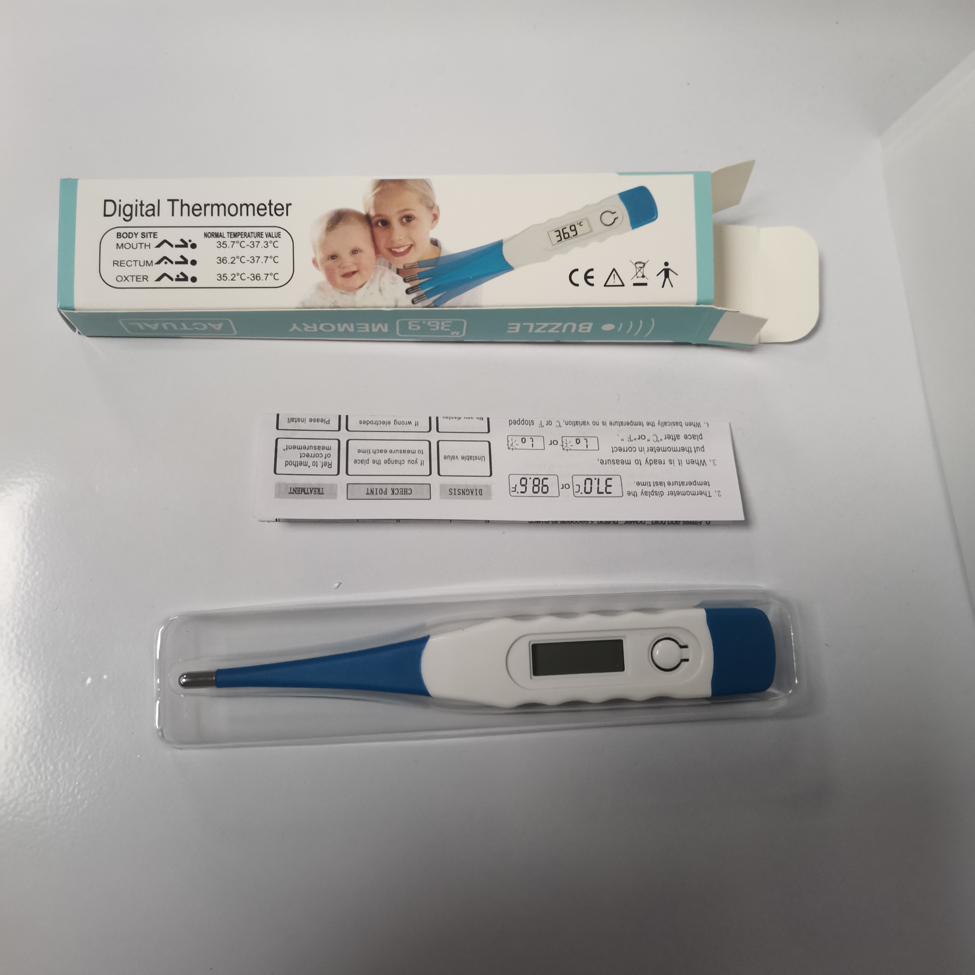 Thermomètre numérique bout flexible