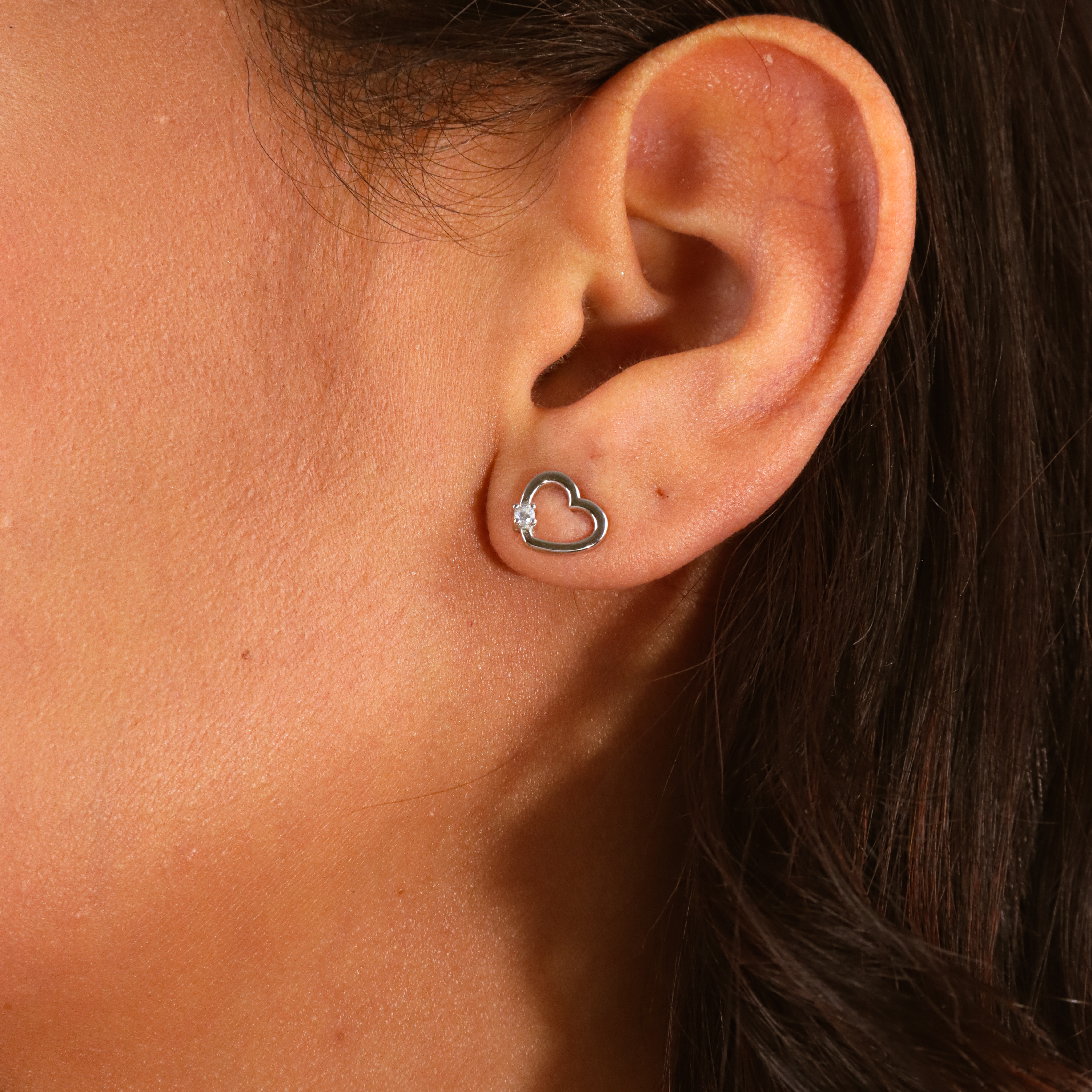 Conjunto Coração em Prata 925 com Zircónias – Colar e Brincos