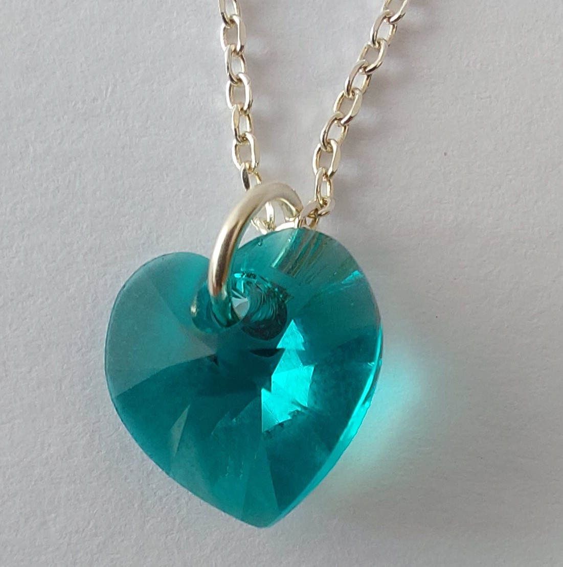 Colar Coração Cristal Azul – Ponto de Luz em Prata 925 