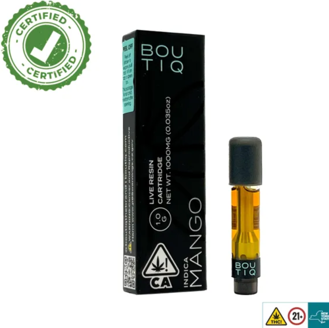 Mango Boutiq Carts – 1G Live Resin Cartridge – Indica